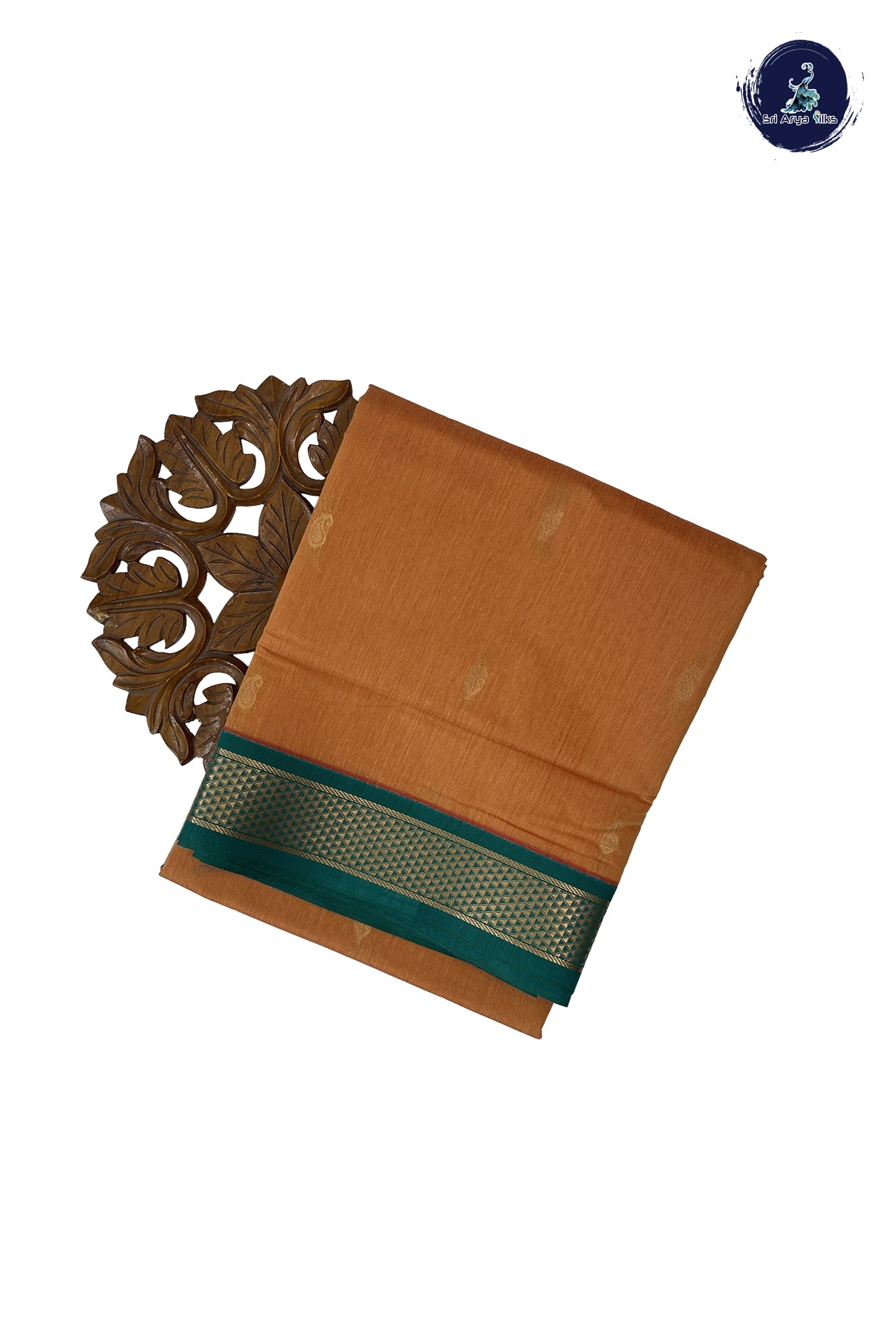 Mustard Madisar Semi Silk Cotton Saree With Zari Buttas Pattern