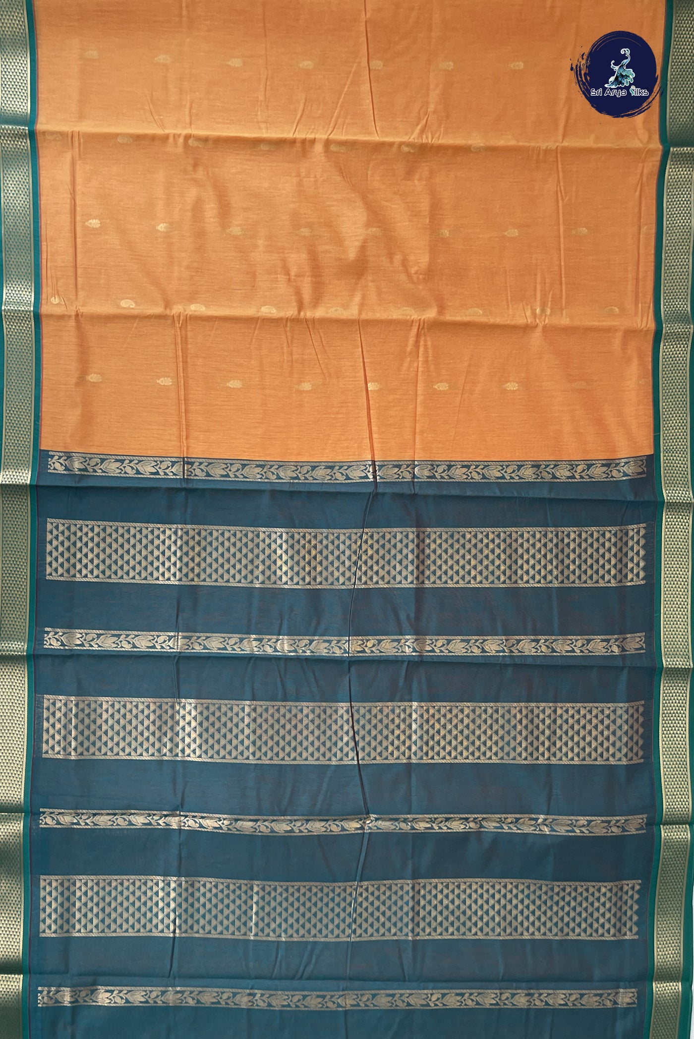 Mustard Madisar Semi Silk Cotton Saree With Zari Buttas Pattern