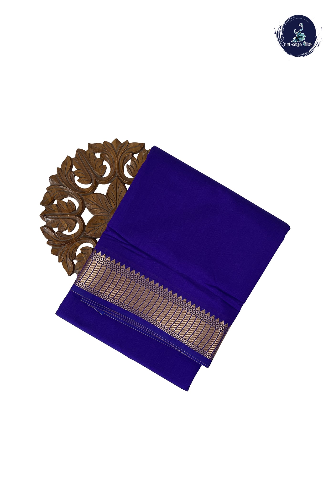 Violet Madisar Semi Silk Cotton Saree With Plain Pattern