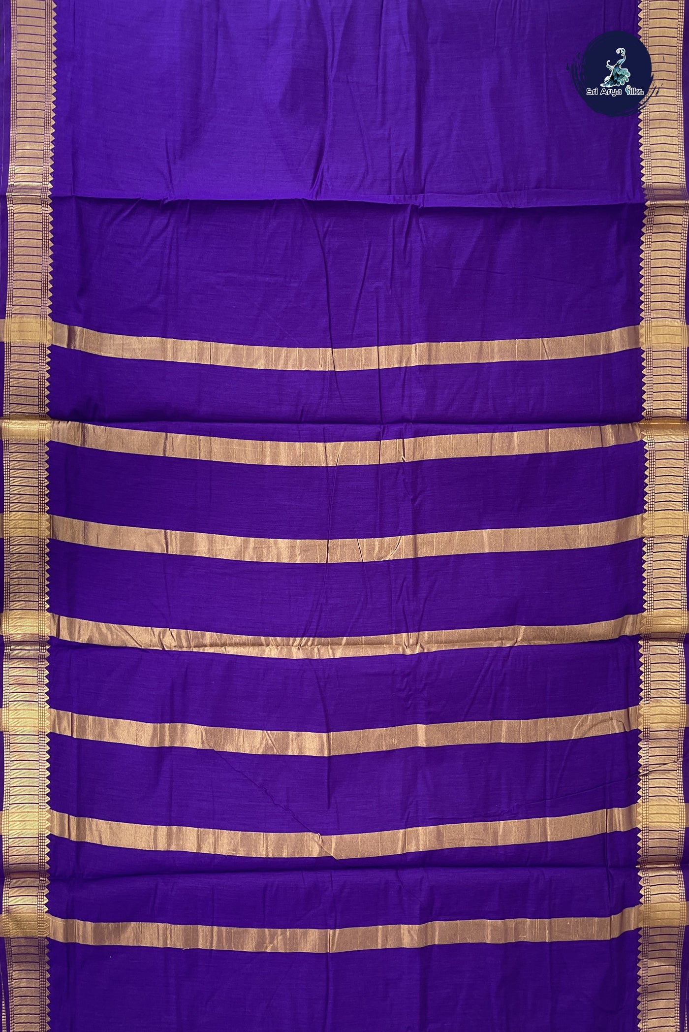 Violet Madisar Semi Silk Cotton Saree With Plain Pattern