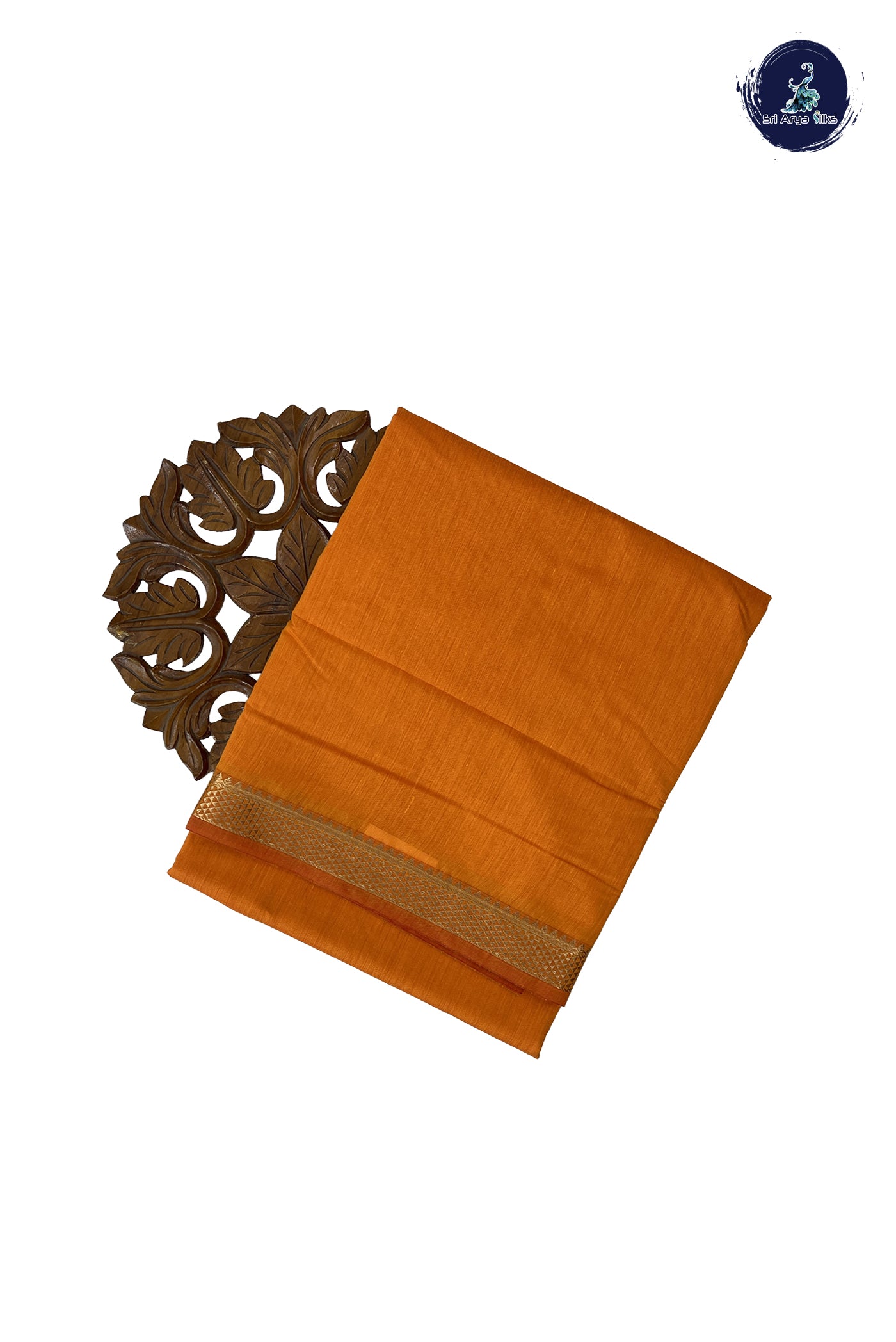 Yellow Madisar Semi Silk Cotton Saree With Plain Pattern