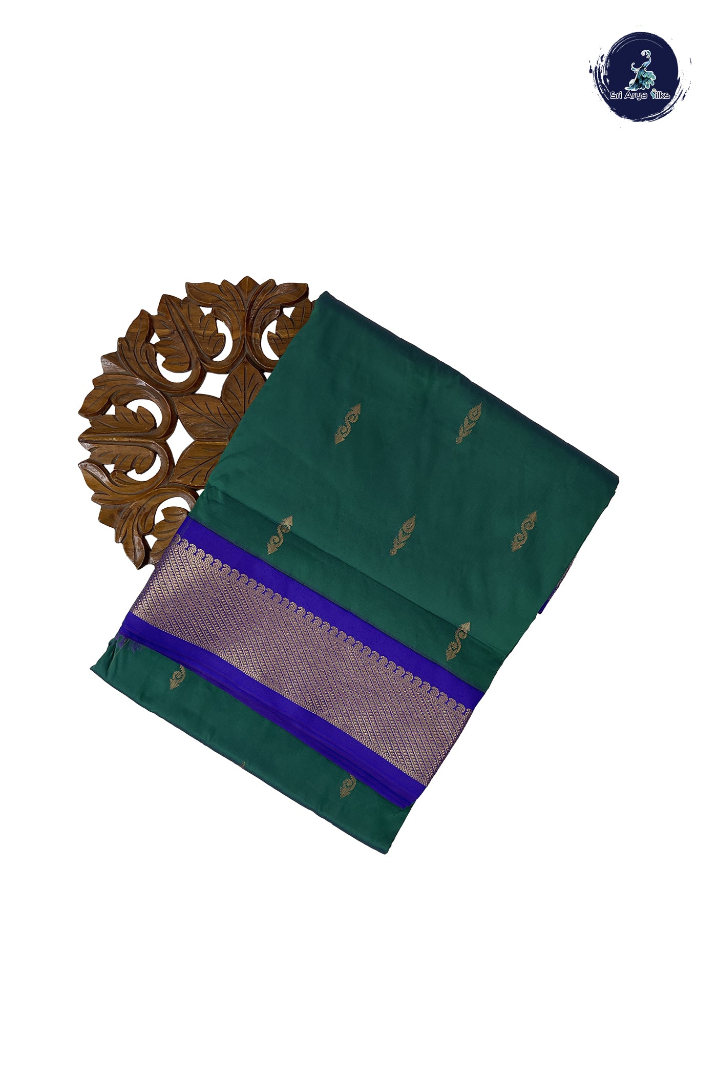 Green Madisar Semi Silk Saree With Zari Buttas Pattern