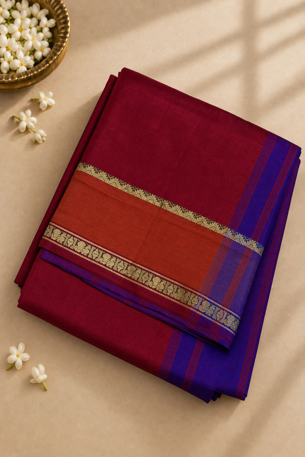 Arakku Madisar Half pure Silk Cotton Saree With Doria Lines Pattern