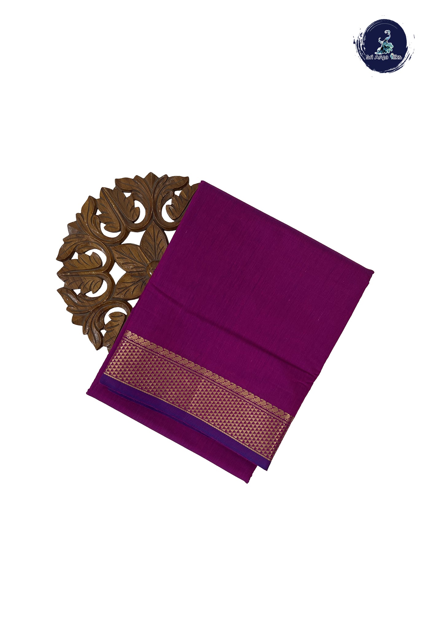 Magenta Pink Madisar Semi Silk Cotton Saree With Plain Pattern