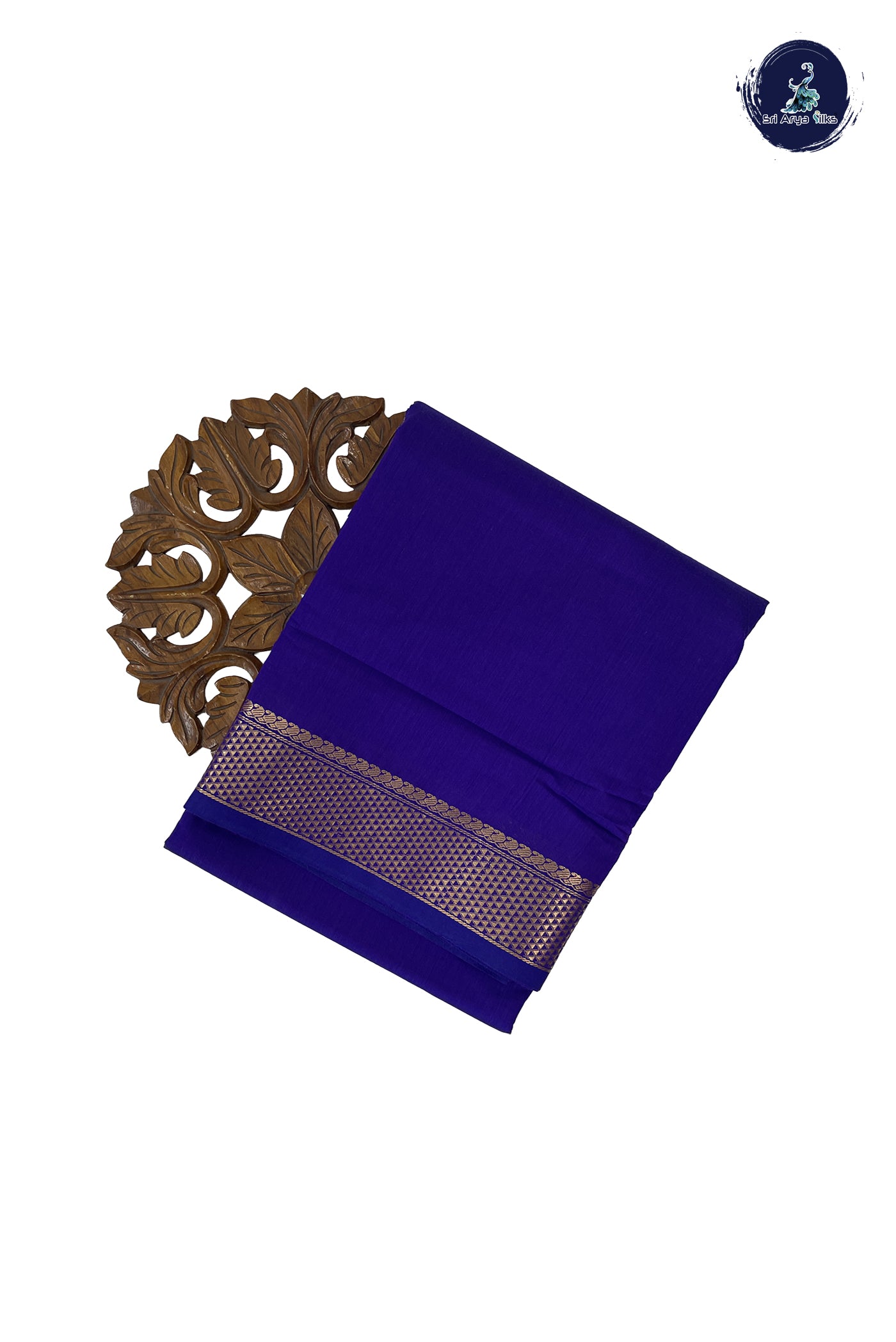 Violet Madisar Semi Silk Cotton Saree With Plain Pattern