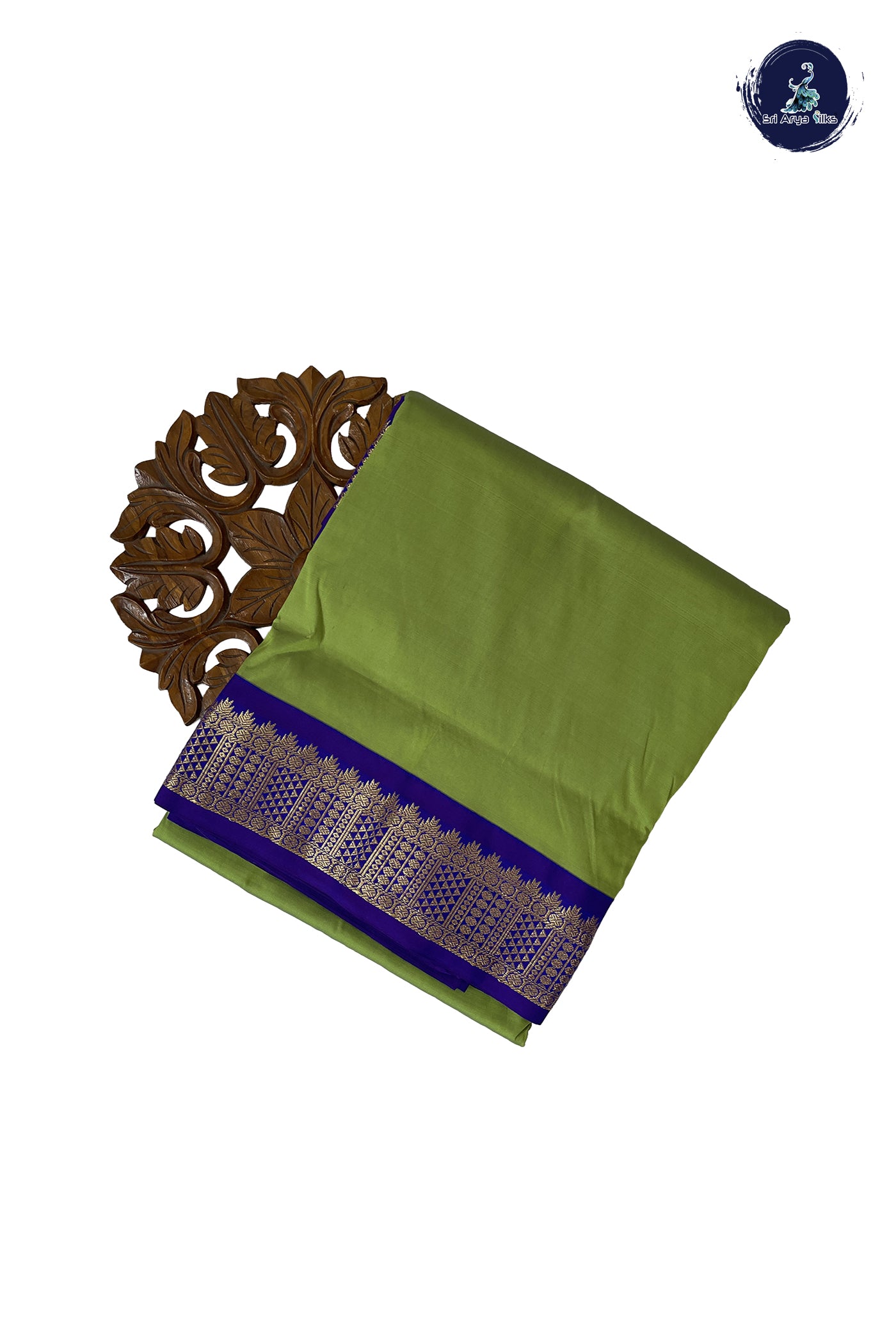 Light Green Madisar Semi Silk Saree With Plain Pattern