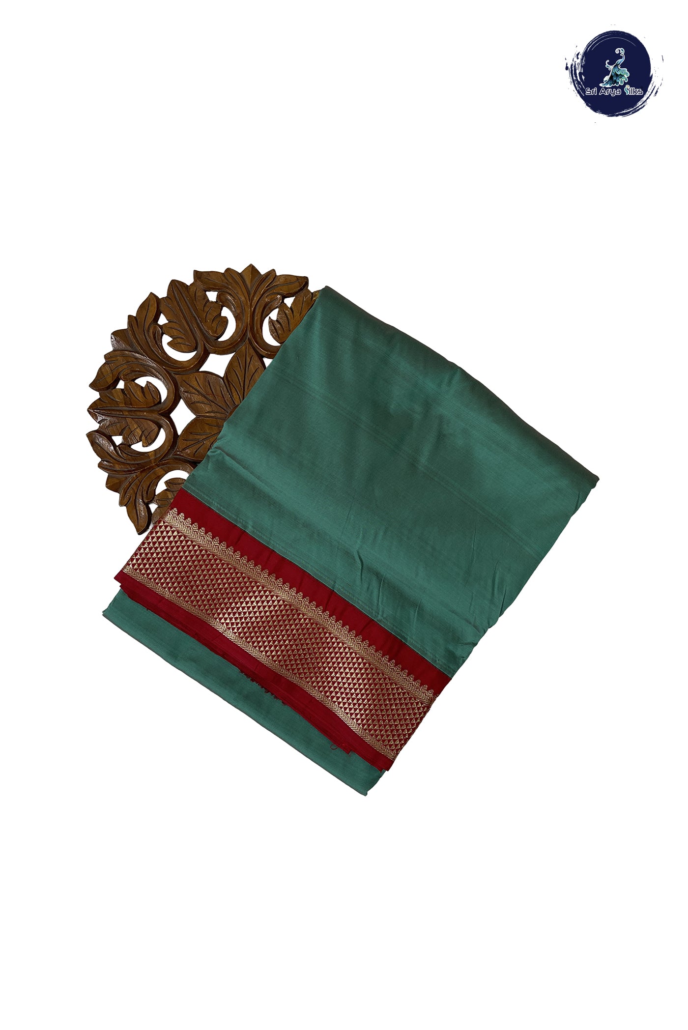 Pastel Green Madisar Semi Silk Saree With Plain Pattern