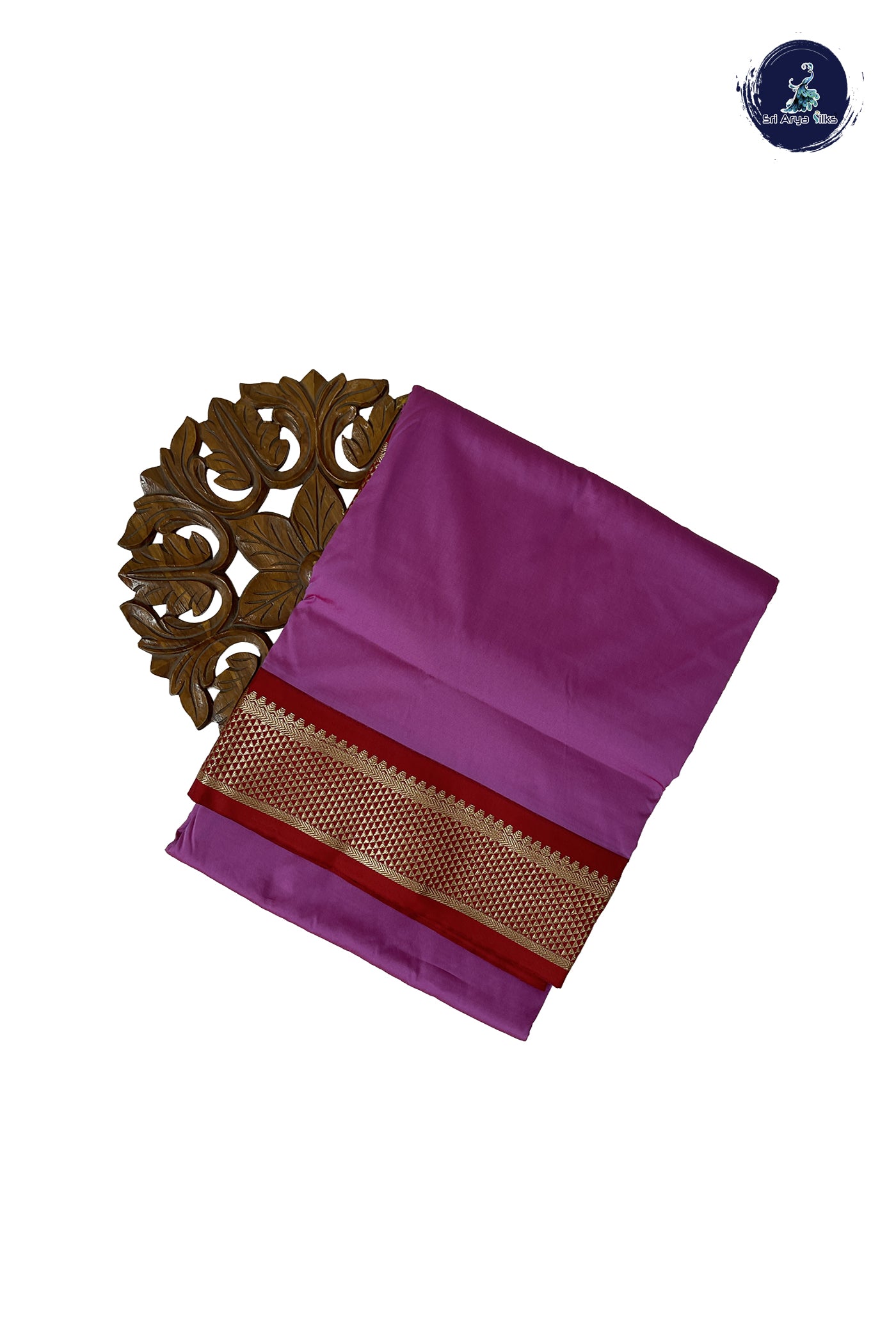 Pink Madisar Semi Silk Saree With Plain Pattern