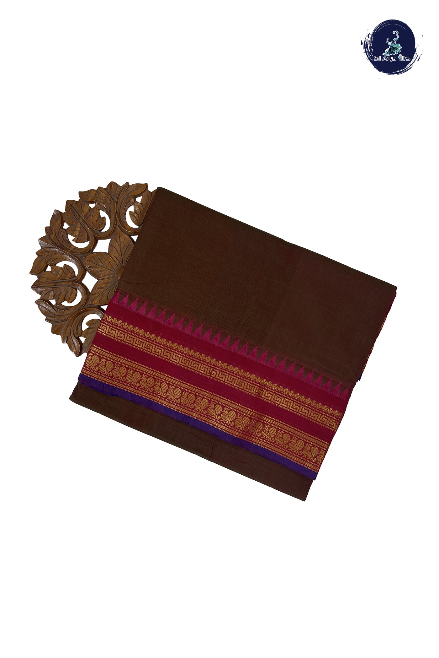 Manthulir 10 Yards Madisar Cotton Saree With Plain Pattern