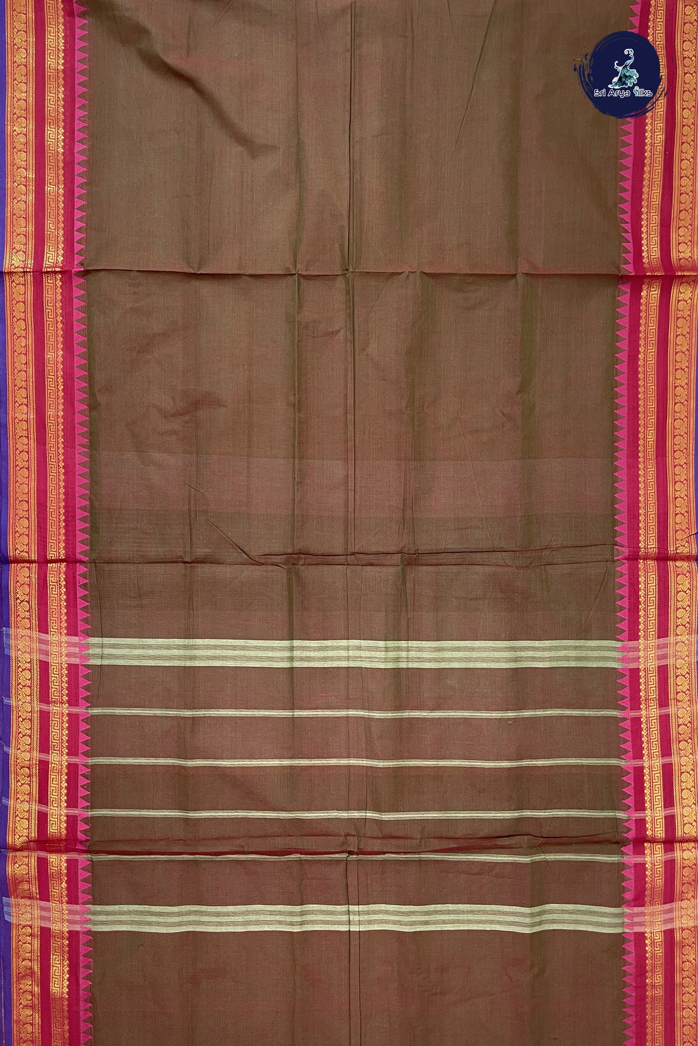Manthulir 10 Yards Madisar Cotton Saree With Plain Pattern
