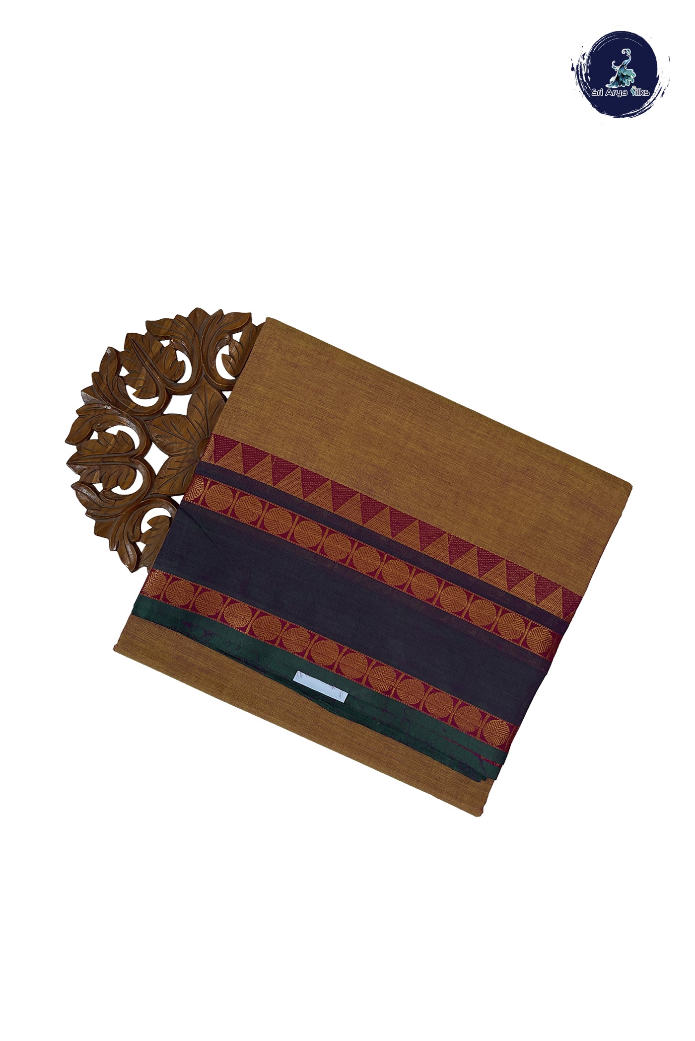 Mustard 10 Yards Madisar Cotton Saree With Plain Pattern