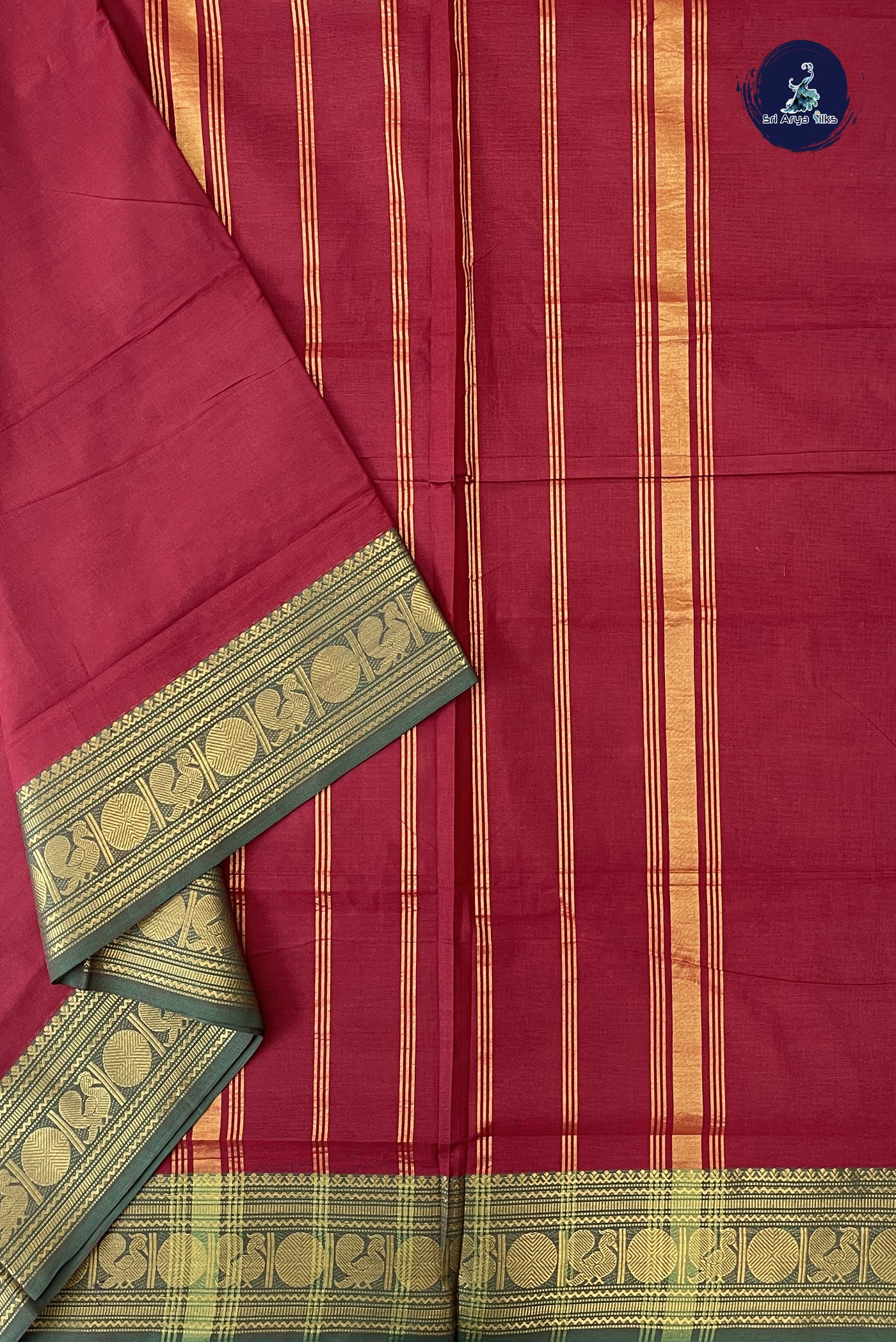 Arakku 10 Yards Madisar Cotton Saree With Plain Pattern