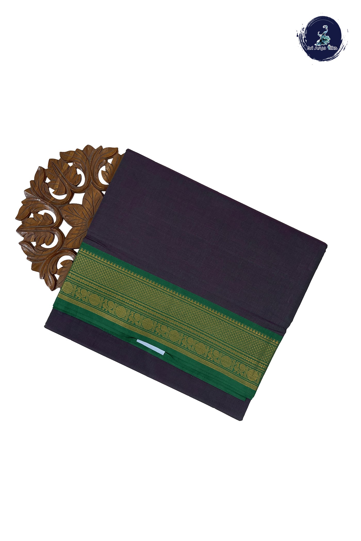 Dual Tone Green 10 Yards Madisar Cotton Saree With Plain Pattern
