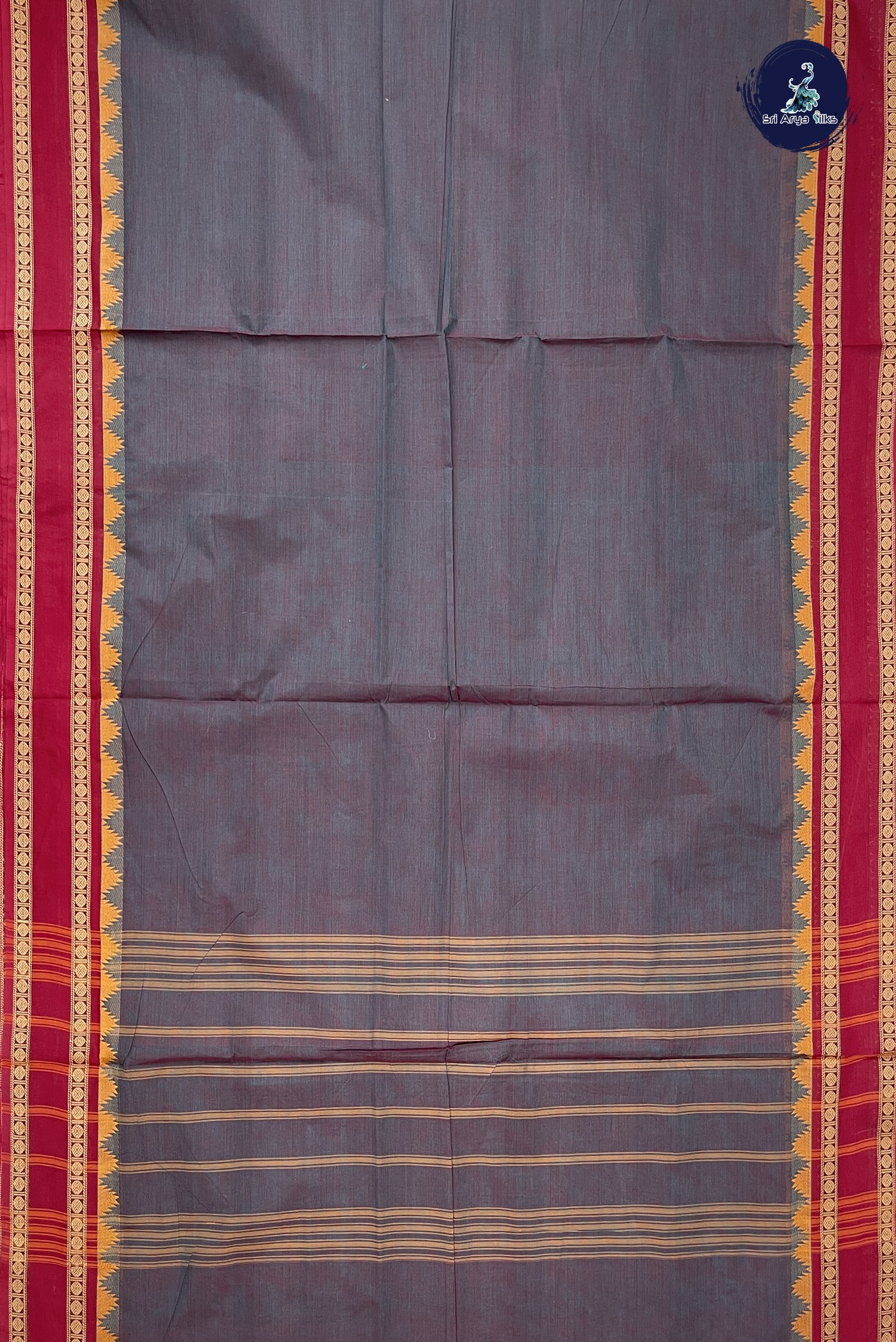 Dual Tone Green 10 Yards Madisar Cotton Saree With Plain Pattern