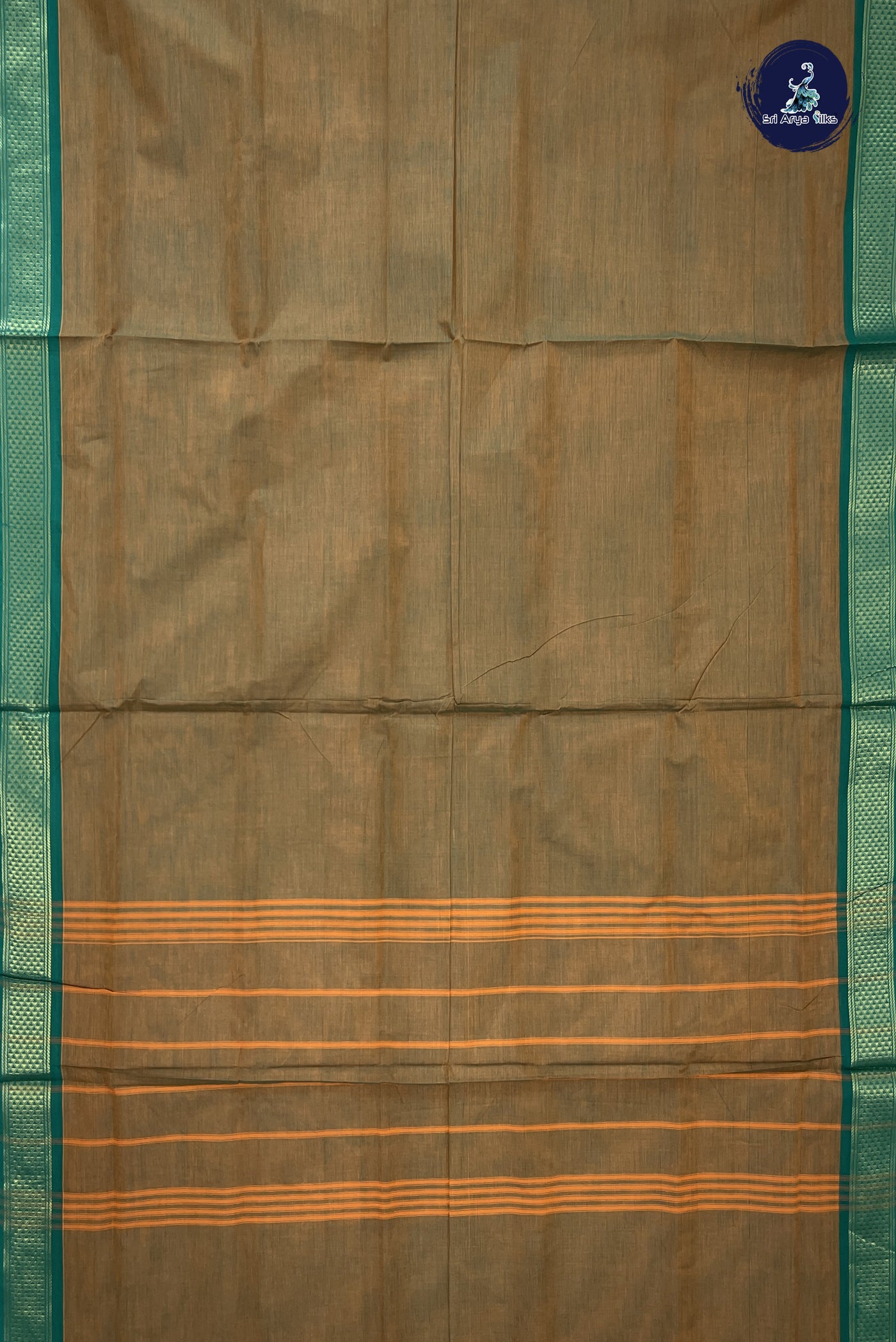 Mustard Yellow 10 Yards Madisar Cotton Saree With Plain Pattern
