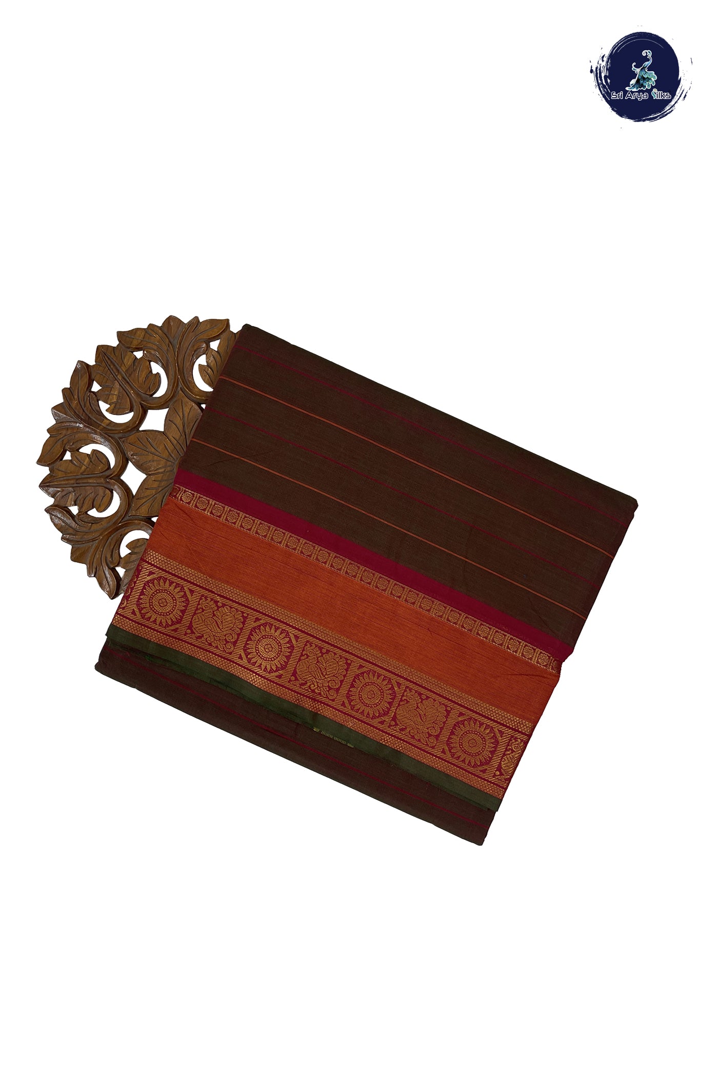 Manthulir 10 Yards Madisar Cotton Saree With Stripes Pattern