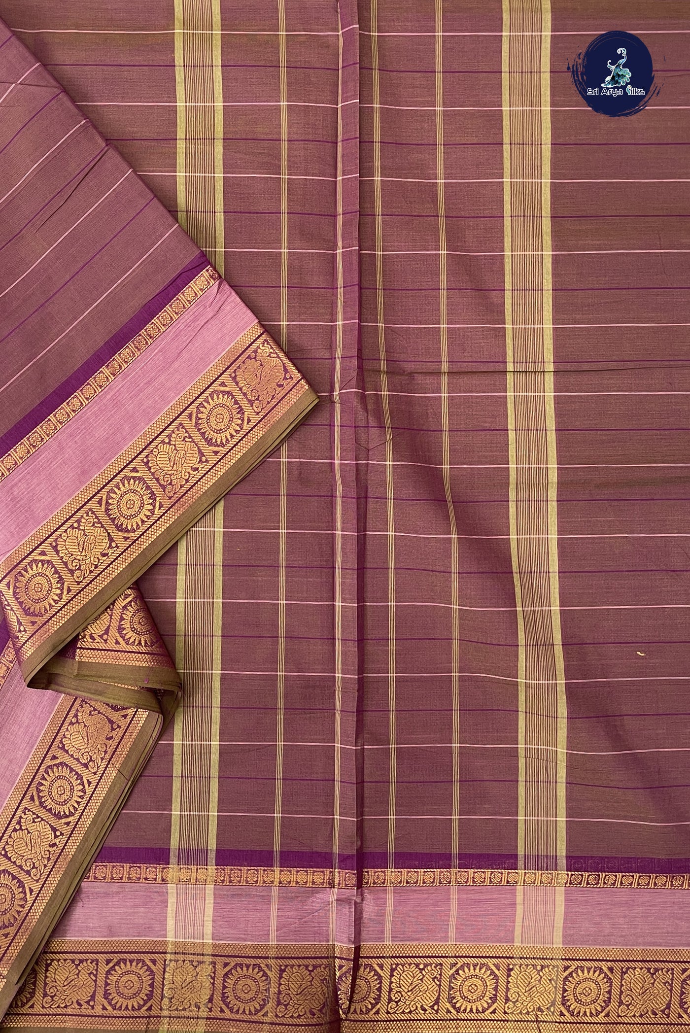 Mango Yellow Madisar 10 Yards Silk Saree With Plain Pattern