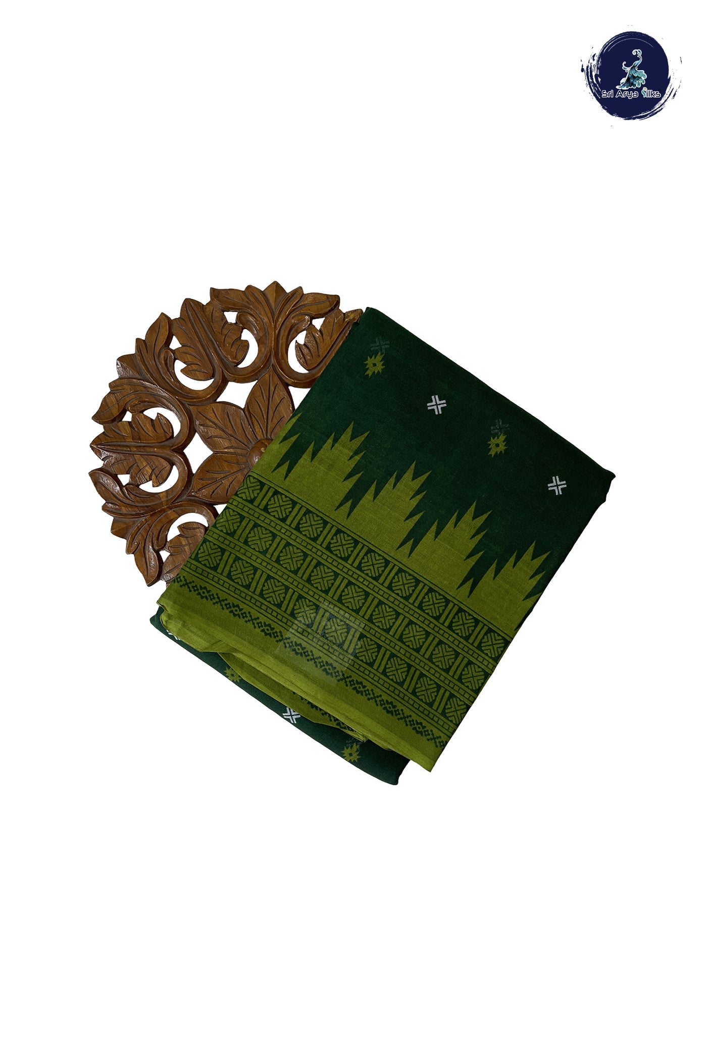 Green 10.5 Yards Madisar Saree With Printed Pattern