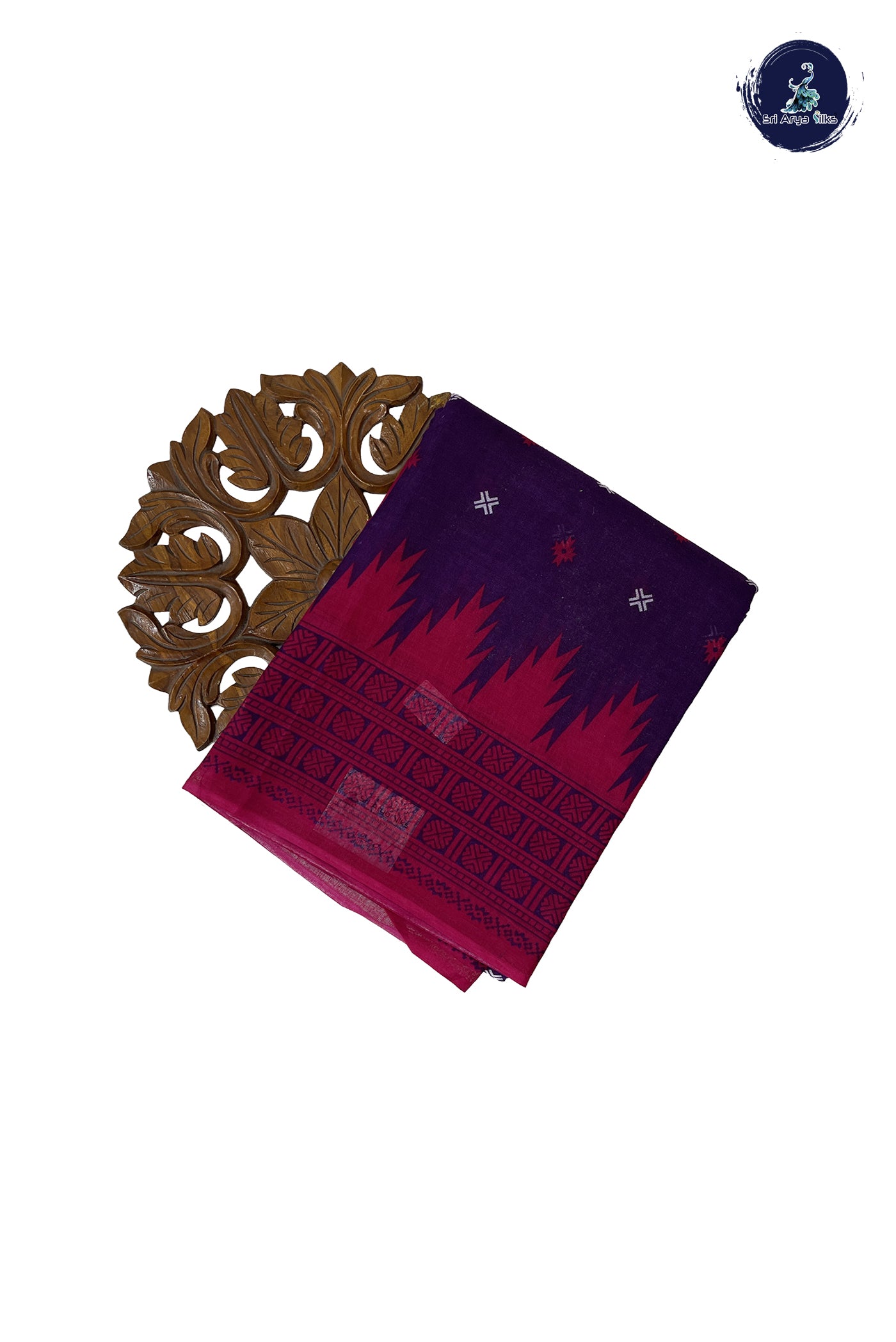 Purple 10.5 Yards Madisar Saree With Printed Pattern