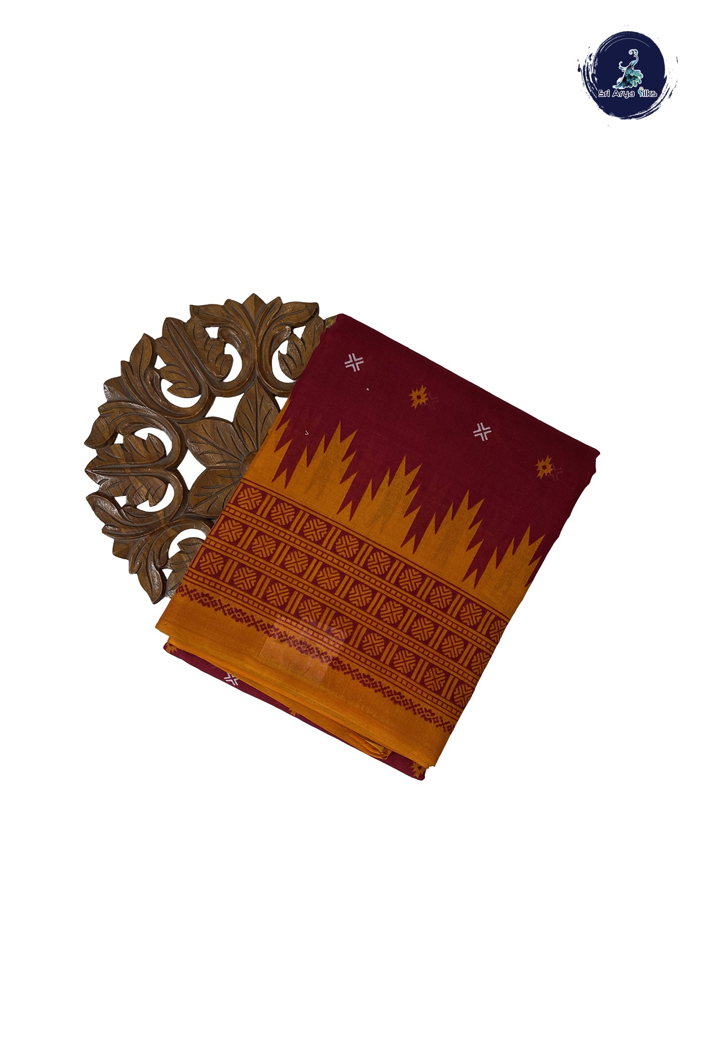 Maroon 10.5 Yards Madisar Saree With Printed Pattern