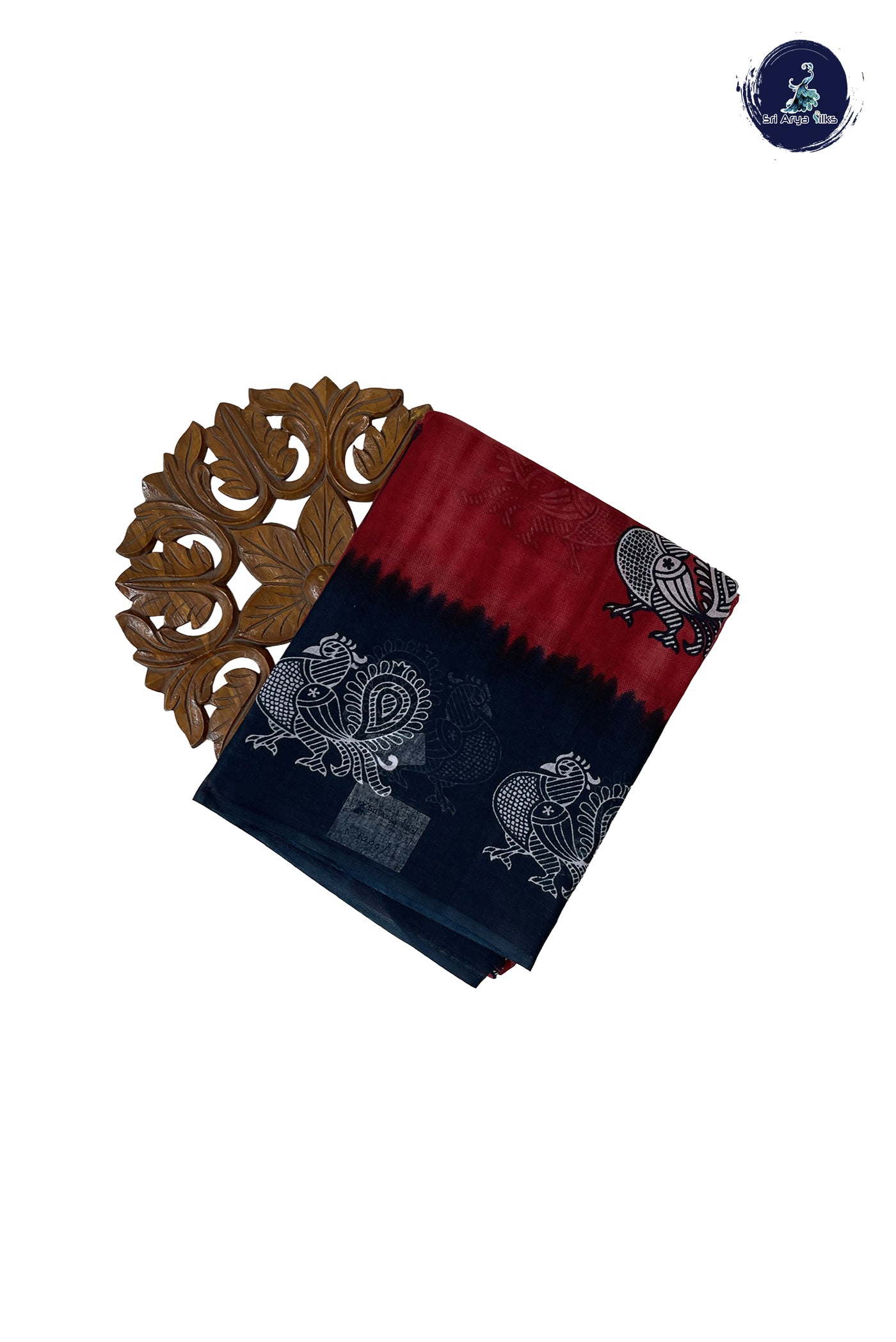 Red 10.5 Yards Madisar Saree With Printed Pattern