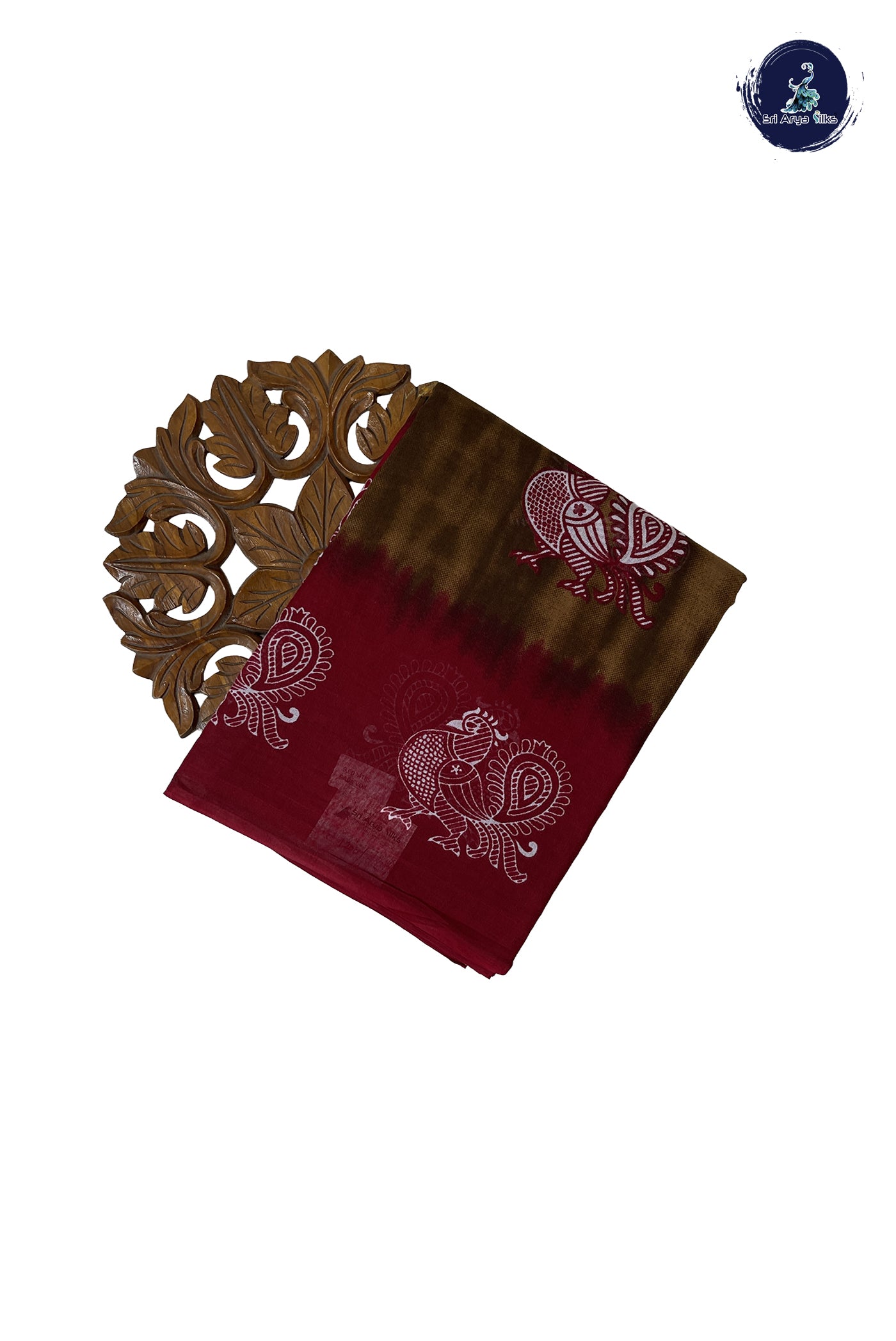 Brown 10.5 Yards Madisar Saree With Printed Pattern