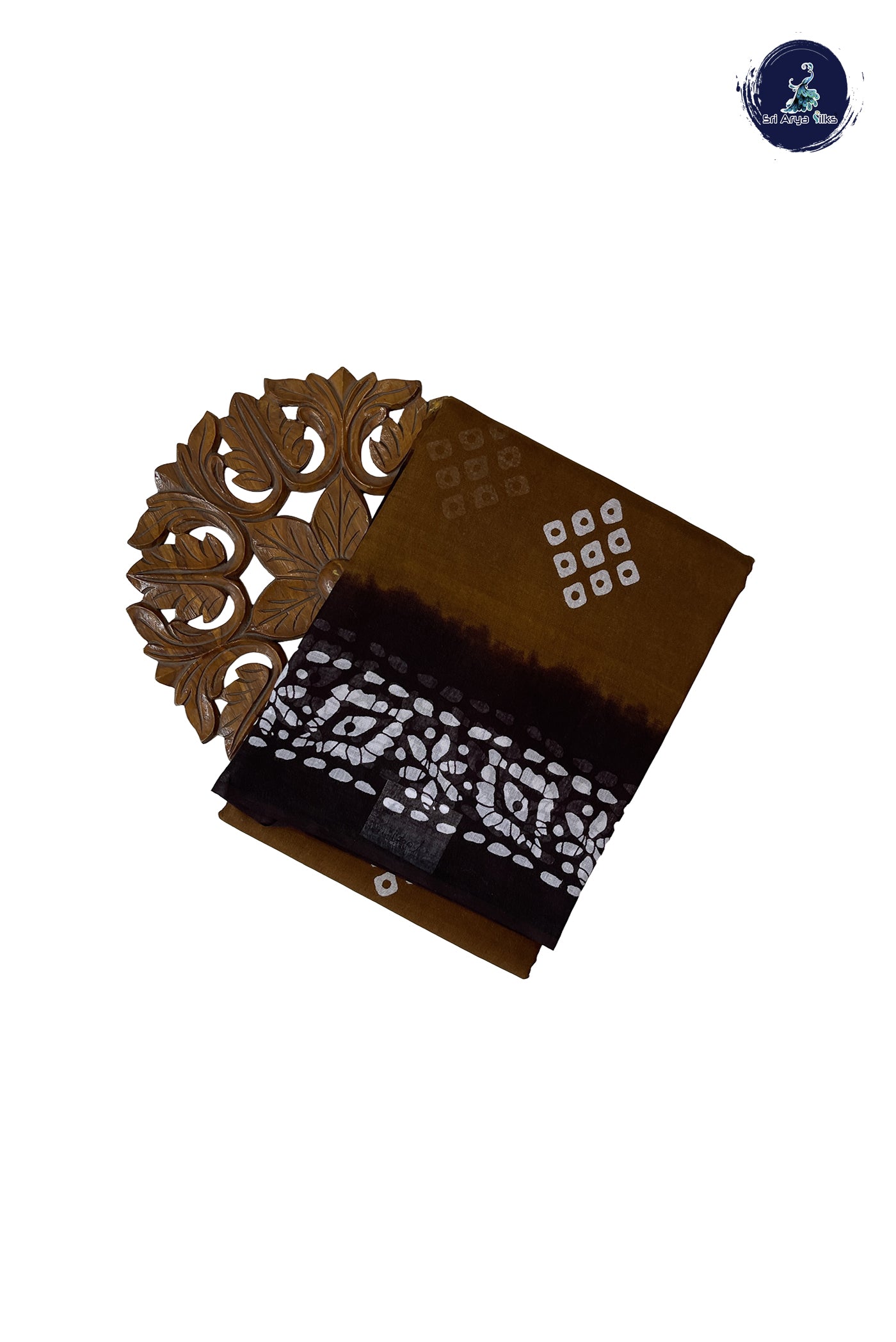 Brown 10.5 Yards Madisar Saree With Printed Pattern