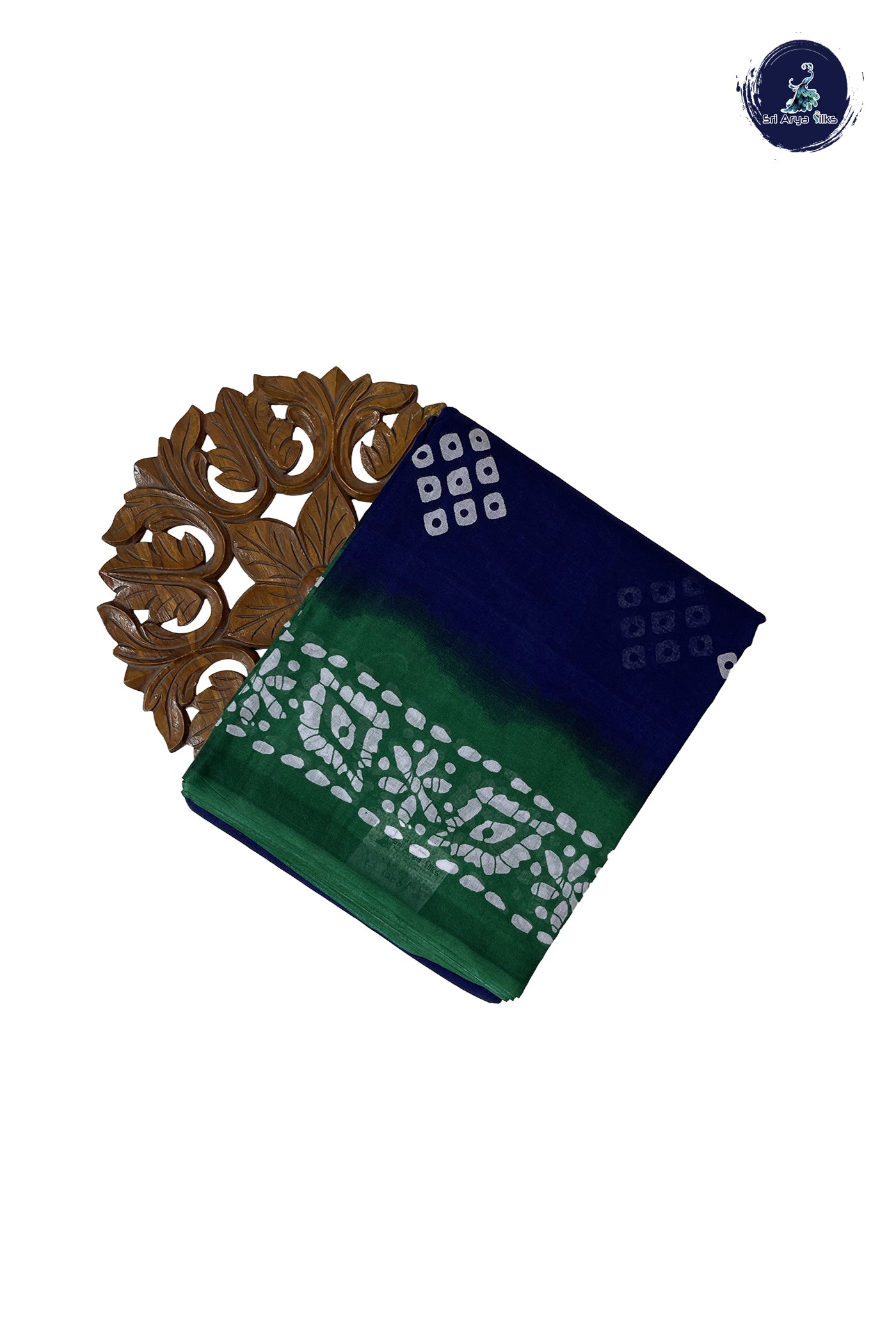 Navy Blue 10.5 Yards Madisar Saree With Printed Pattern