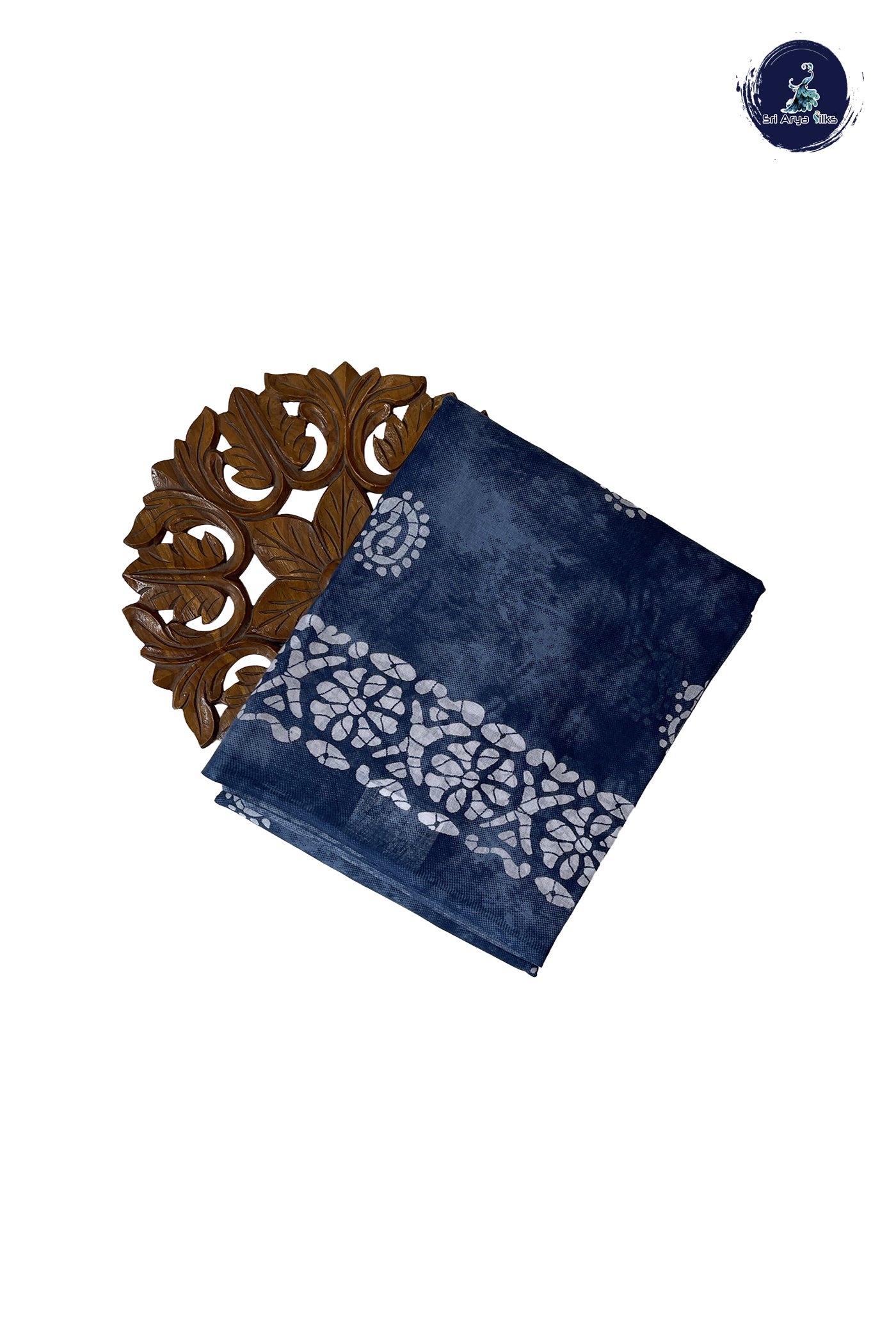 Blue 10.5 Yards Madisar Saree With Printed Pattern