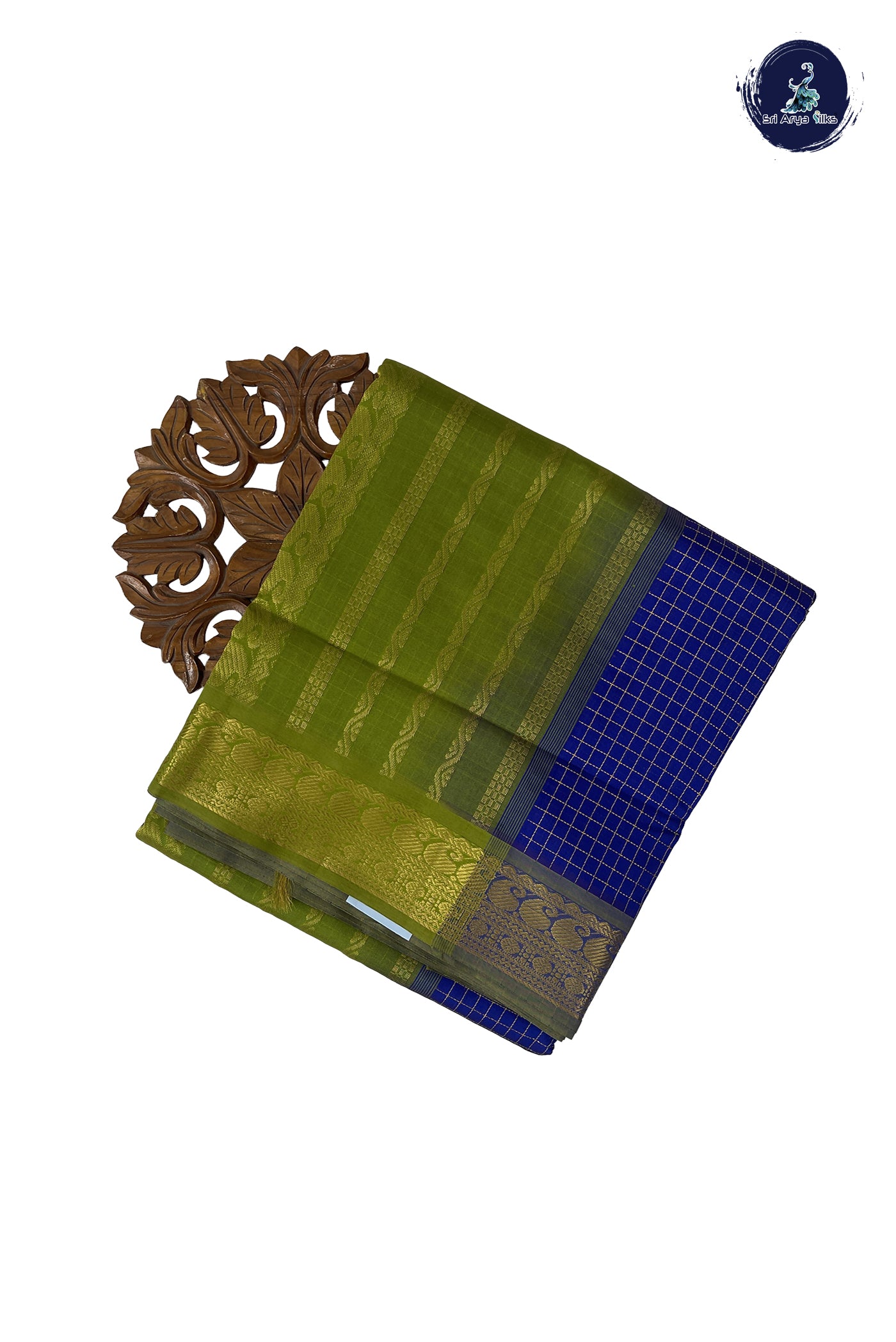 Blue Madisar Semi Silk Cotton Saree With Zari Checked Pattern