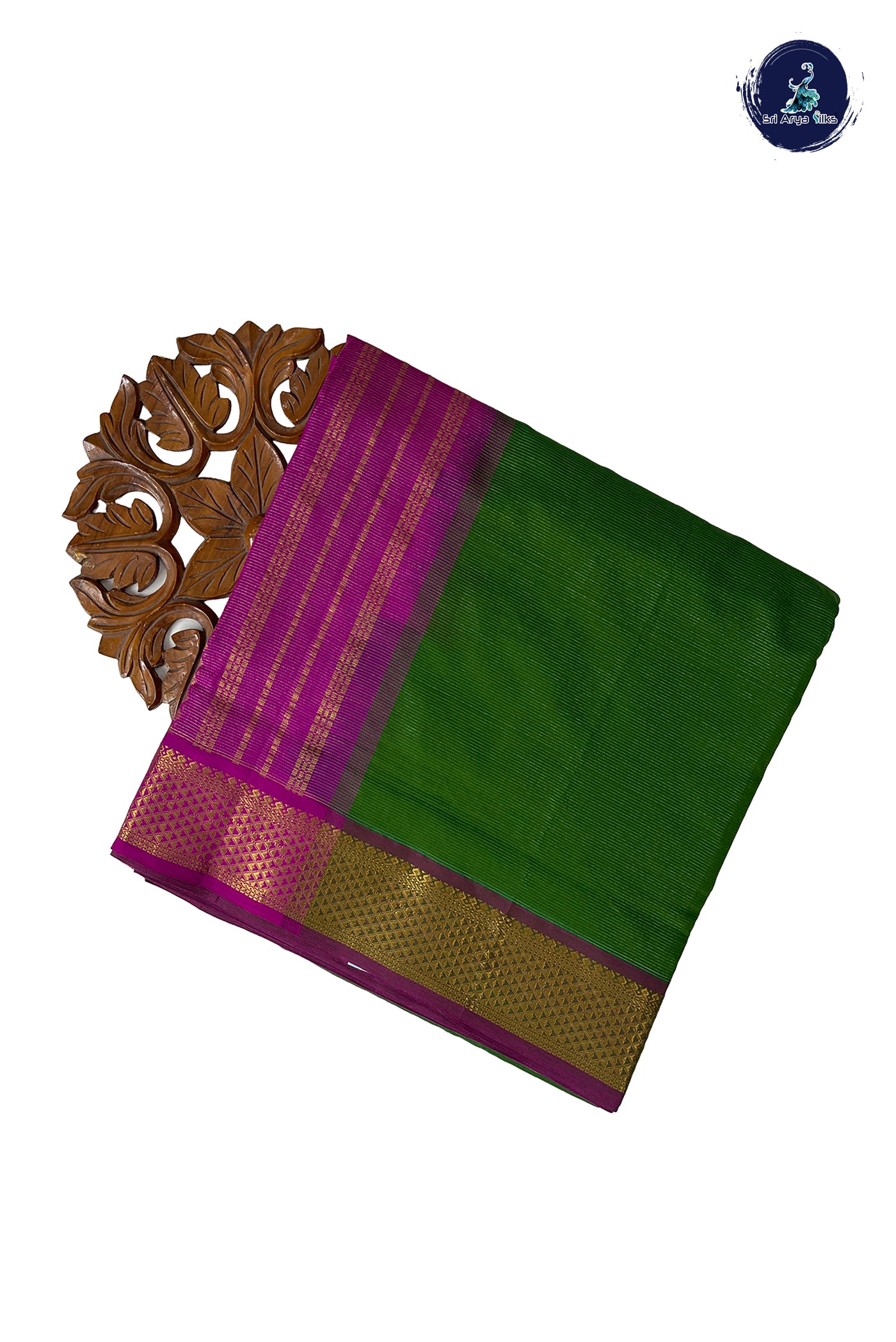 Green 11.5 Yards Madisar Saree With Vaira Oosi Pattern