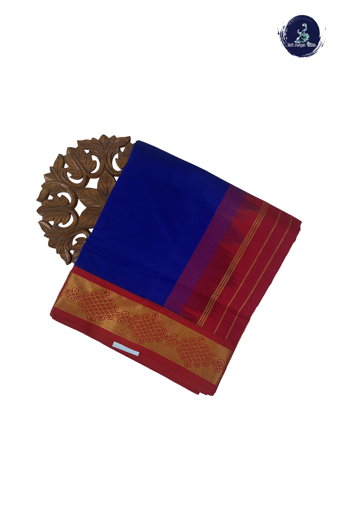Dark Blue 11.5 Yards Madisar Saree With Plain Pattern