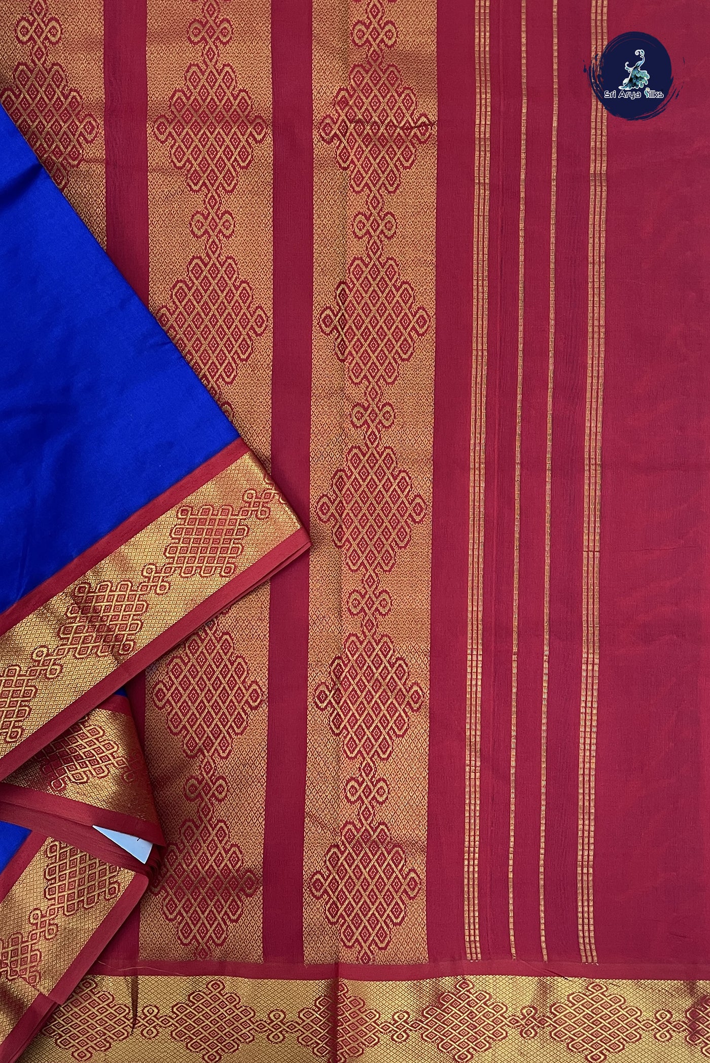 Dark Blue 11.5 Yards Madisar Saree With Plain Pattern