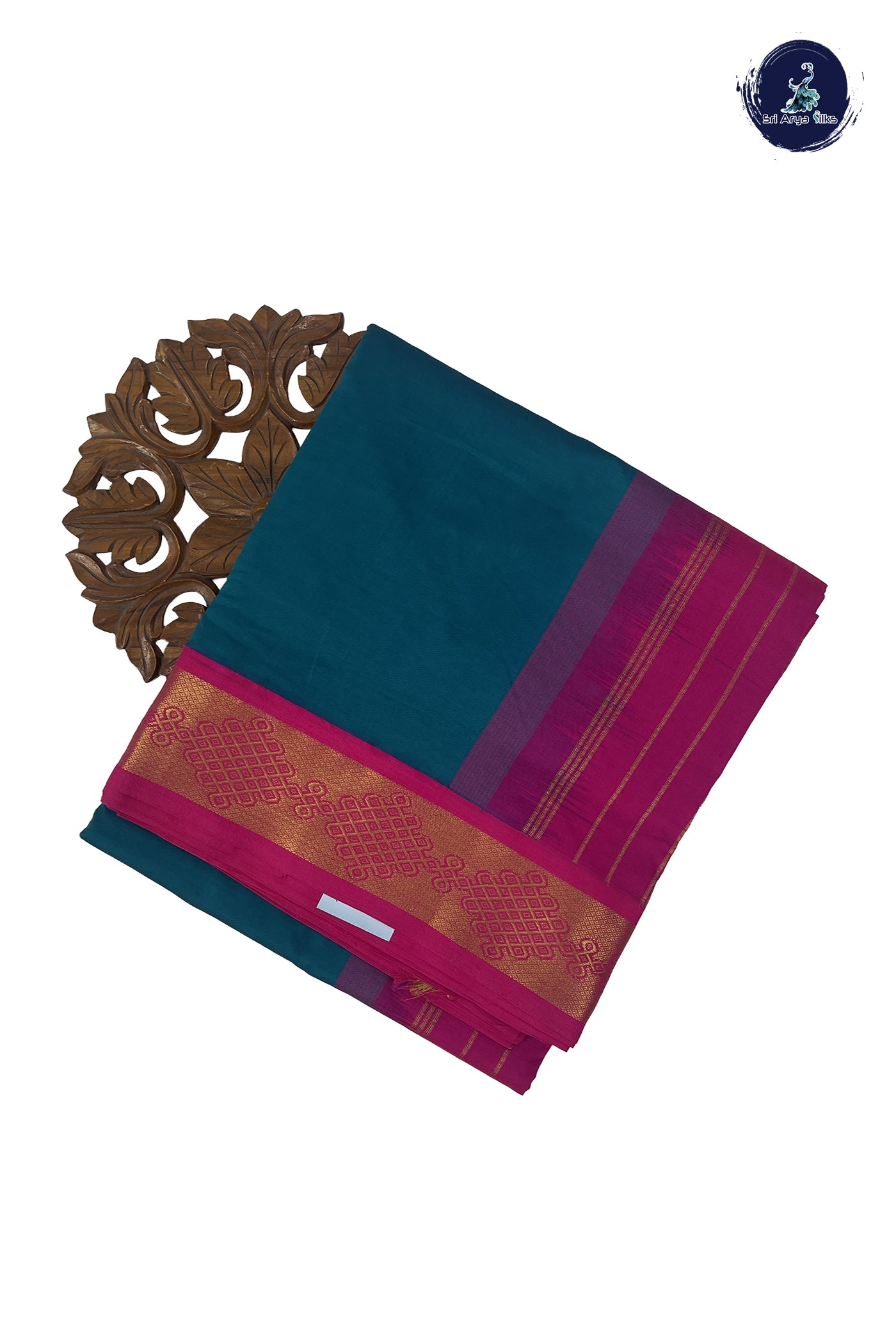 Sapphire Green 11.5 Yards Madisar Saree With Plain Pattern