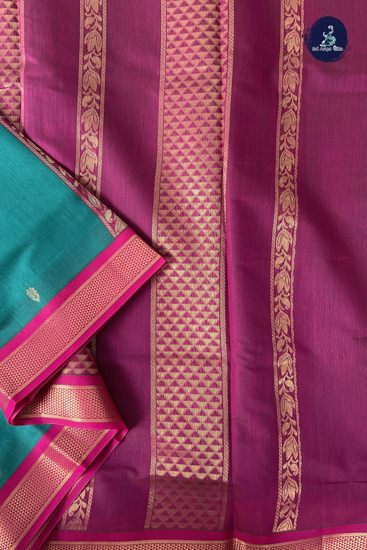 Green Madisar Semi Silk Cotton Saree With Zari Buttas Pattern