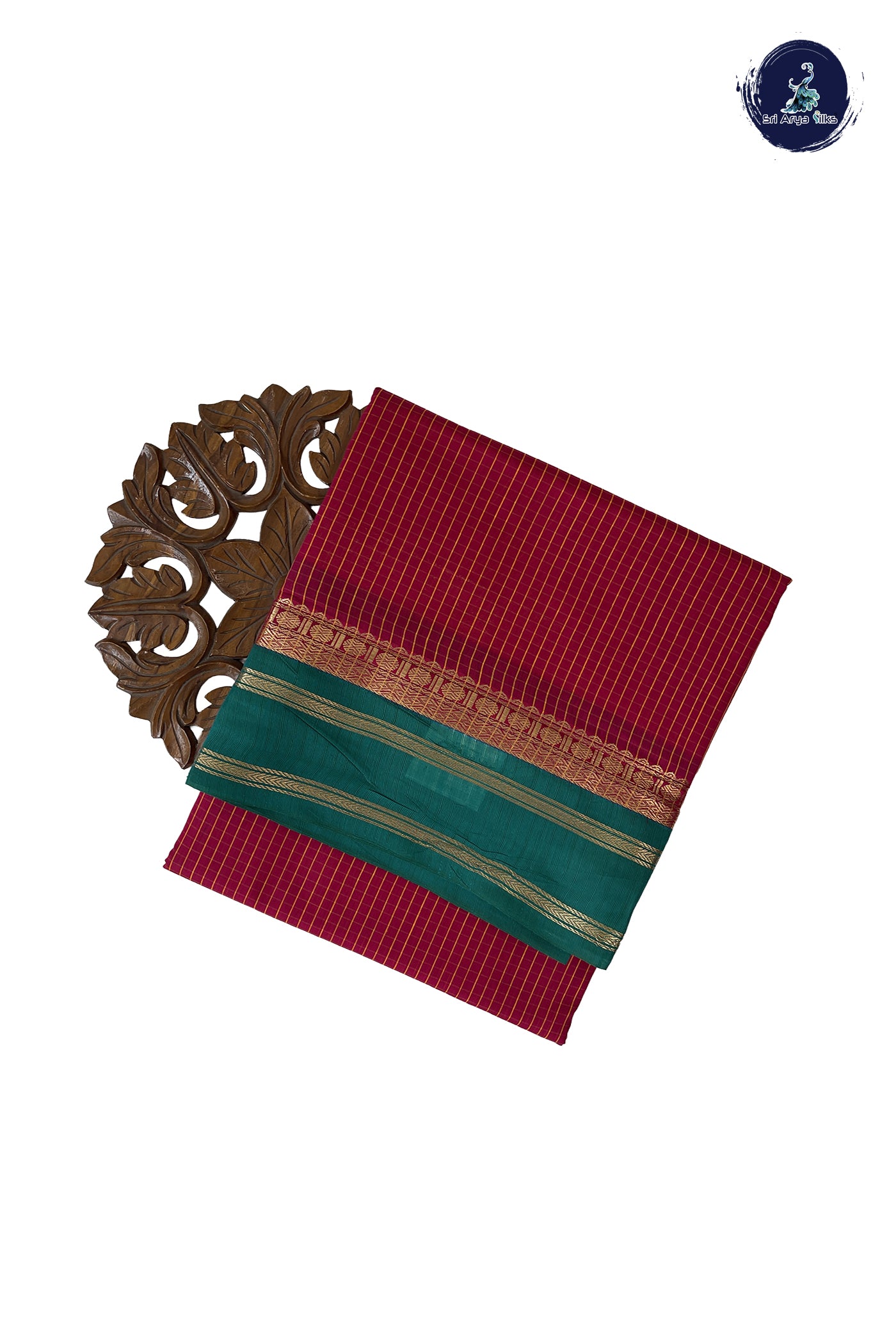 Dark Pink Madisar Semi Silk Cotton Saree With Checked Pattern
