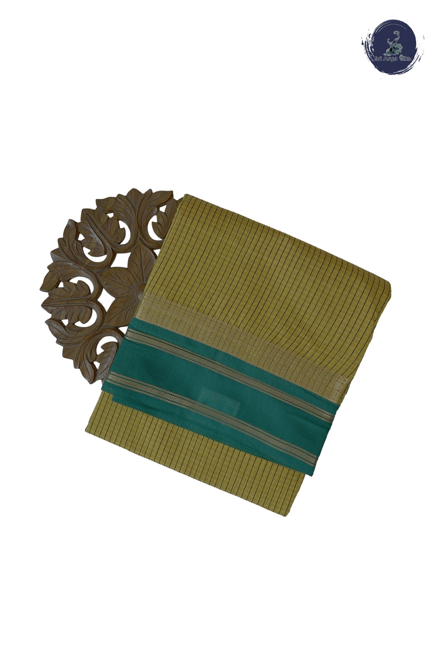 Yellow Madisar Semi Silk Cotton Saree With Checked Pattern