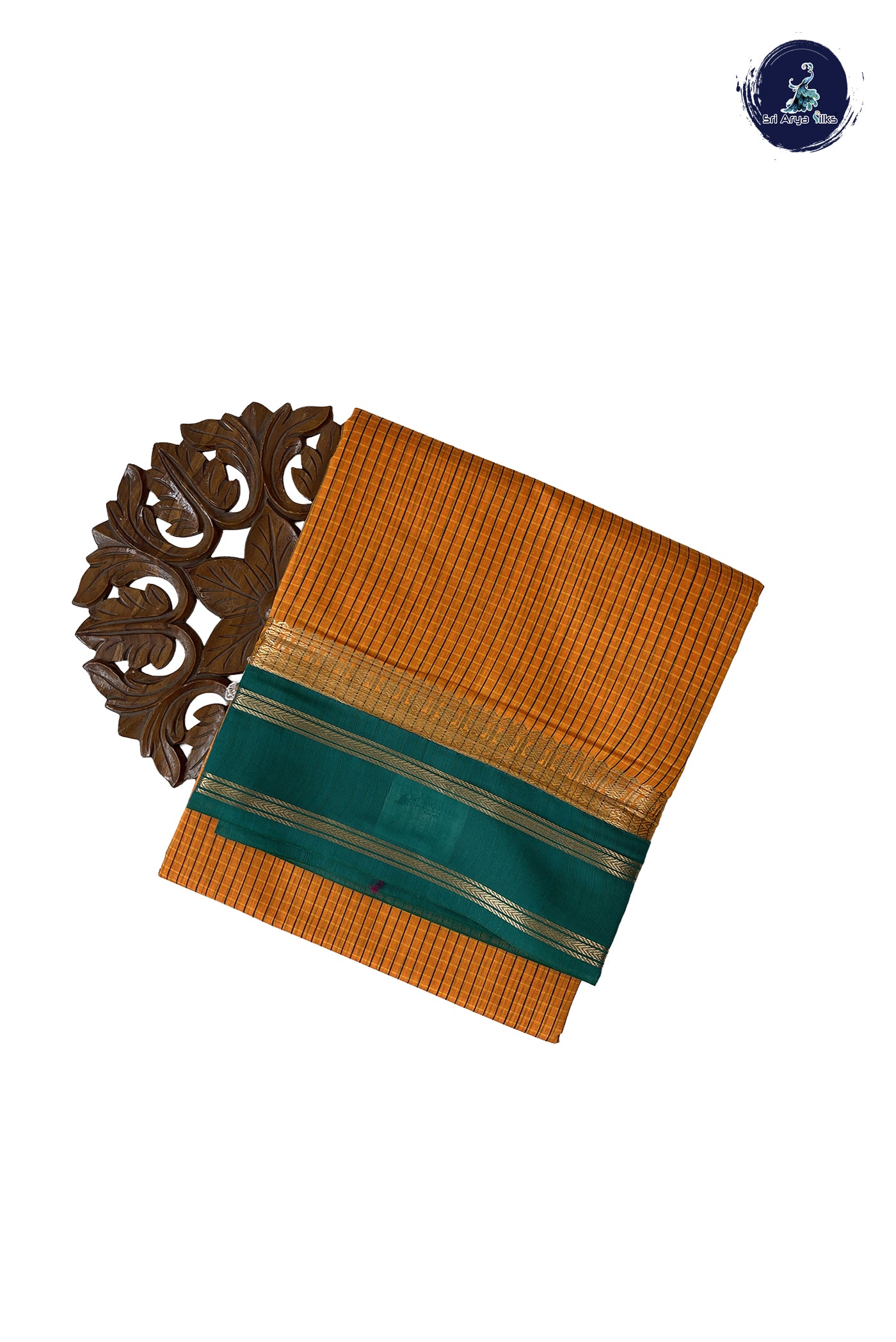 Mango Yellow Madisar Semi Silk Cotton Saree With Checked Pattern
