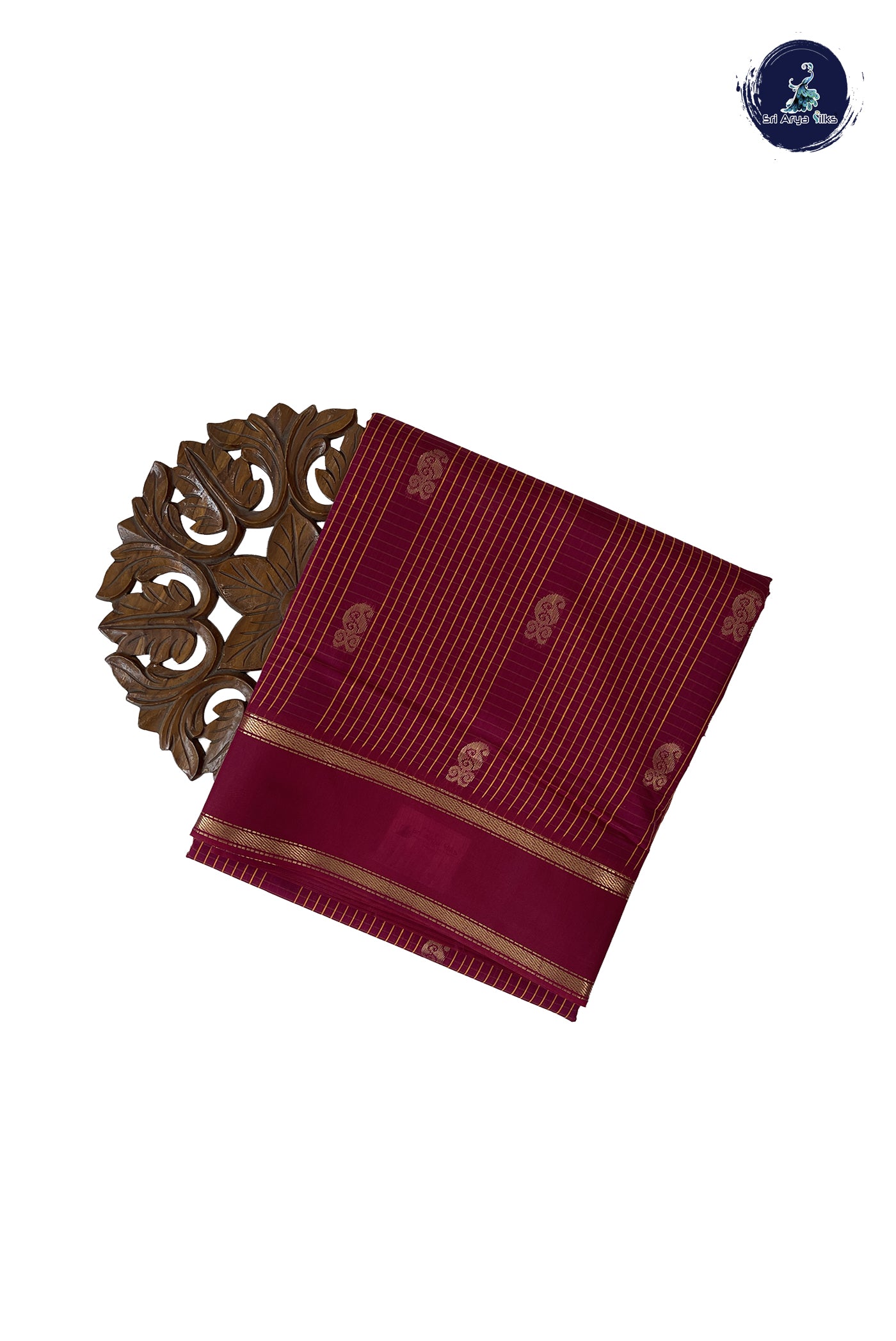 Pinkish Maroon Madisar Semi Silk Cotton Saree With Checked Pattern