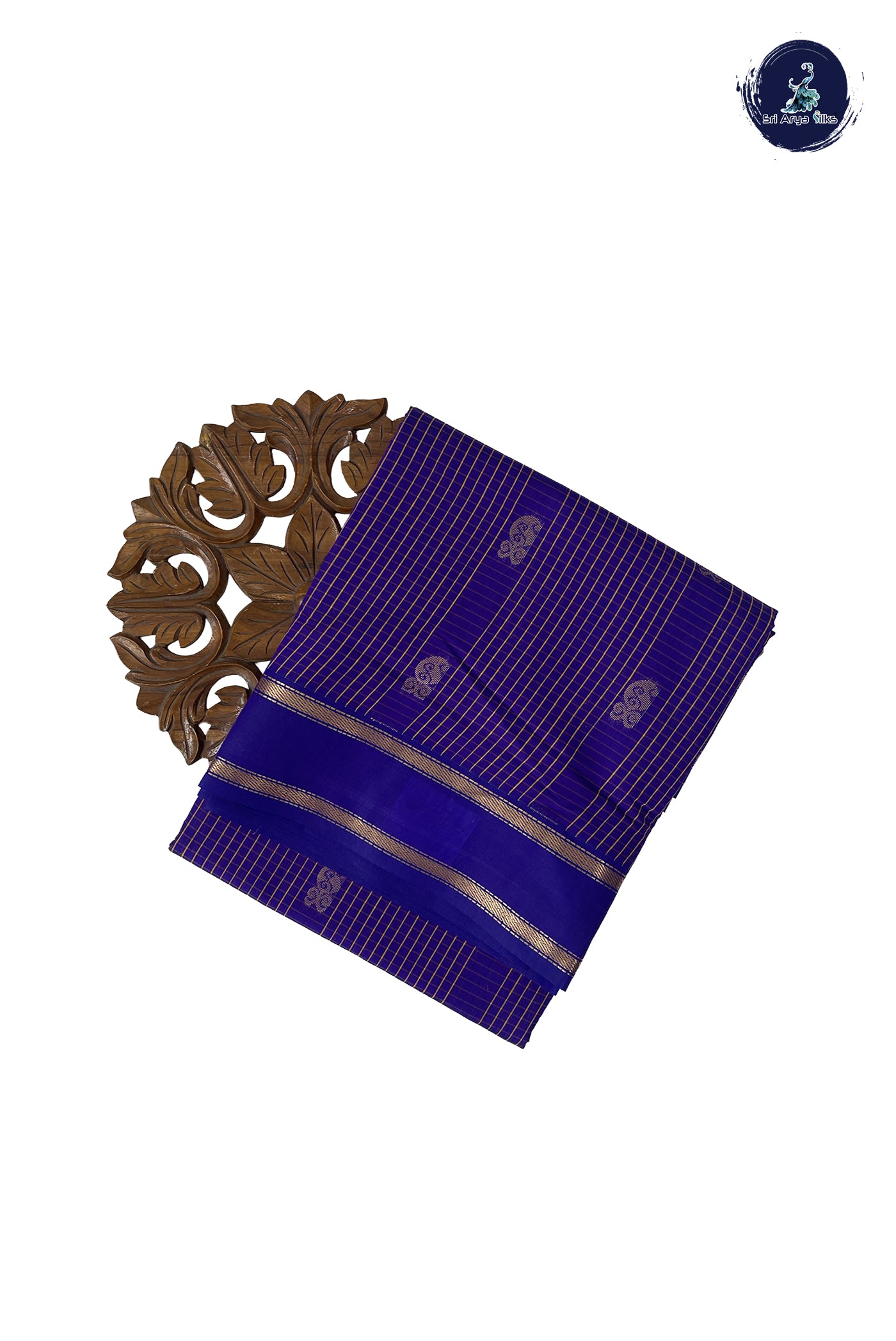 Violet Madisar Semi Silk Cotton Saree With Checked Pattern