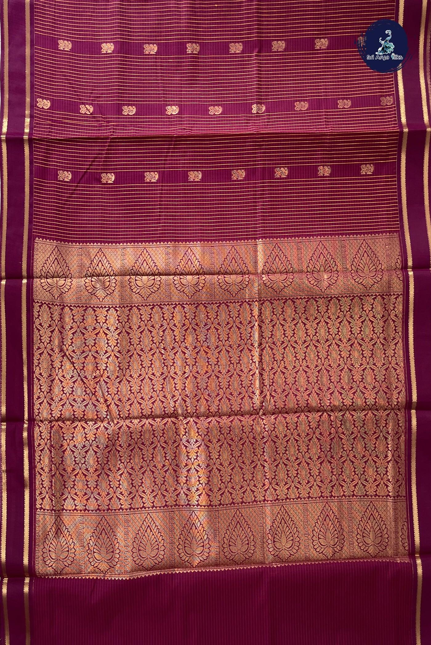 Burgundy Madisar Semi Silk Cotton Saree With Checked Pattern