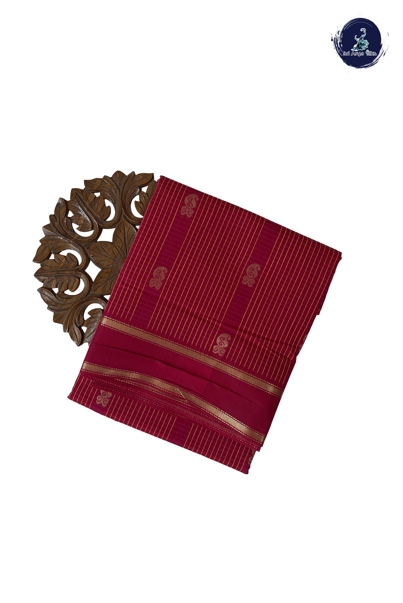Dark Pink Madisar Semi Silk Cotton Saree With Checked Pattern