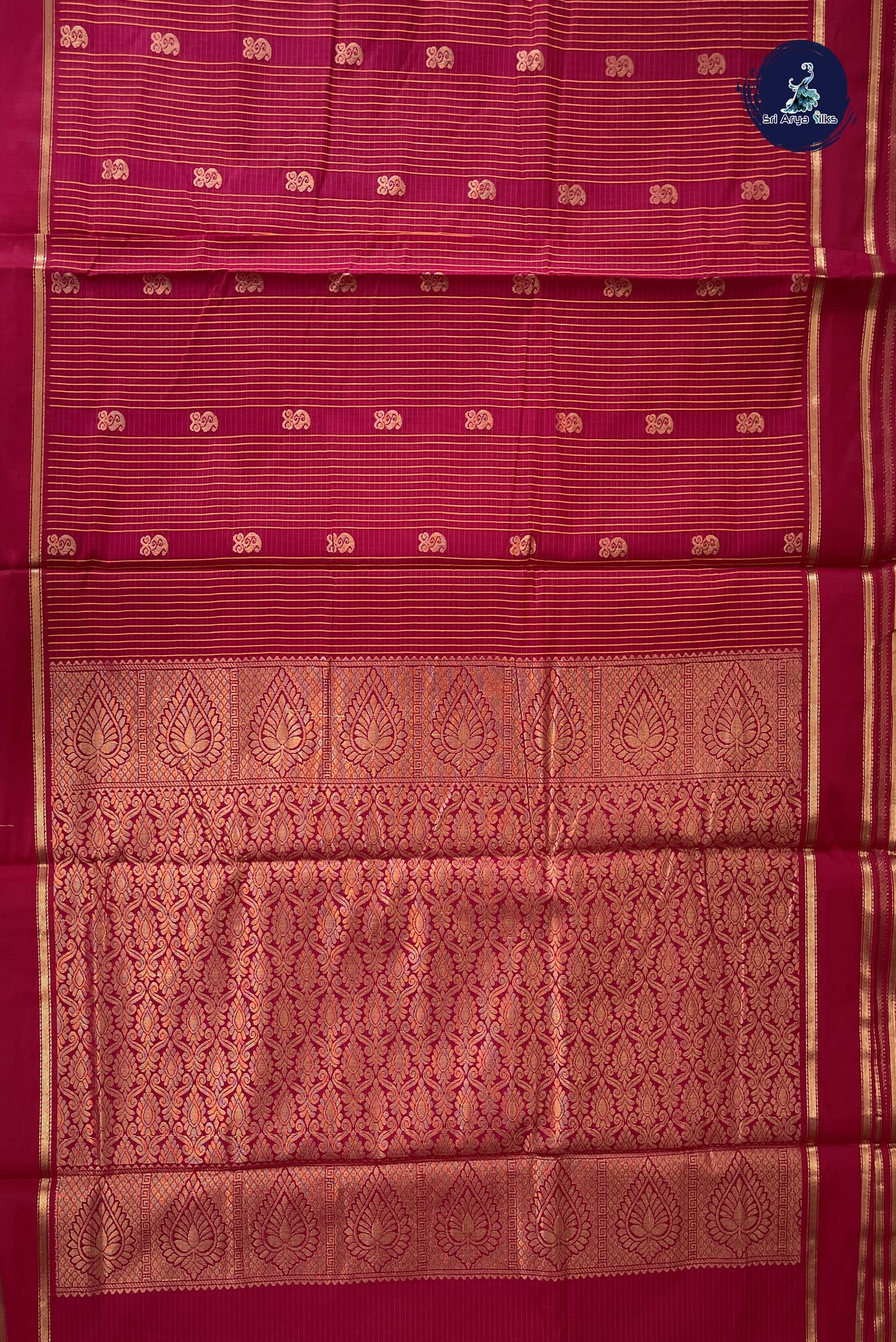 Dark Pink Madisar Semi Silk Cotton Saree With Checked Pattern