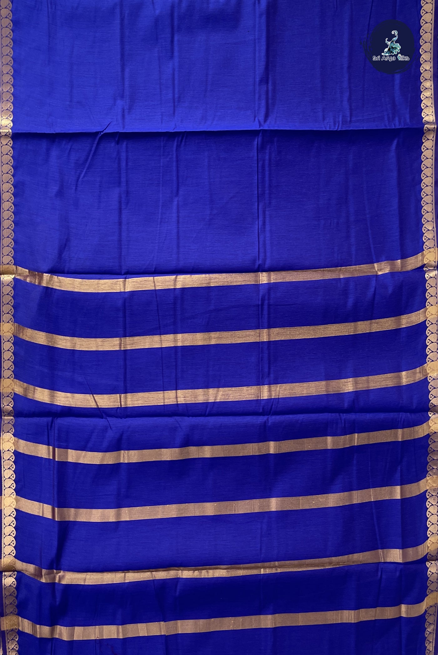 MS Blue Madisar Semi Silk Cotton Saree With Checked Pattern