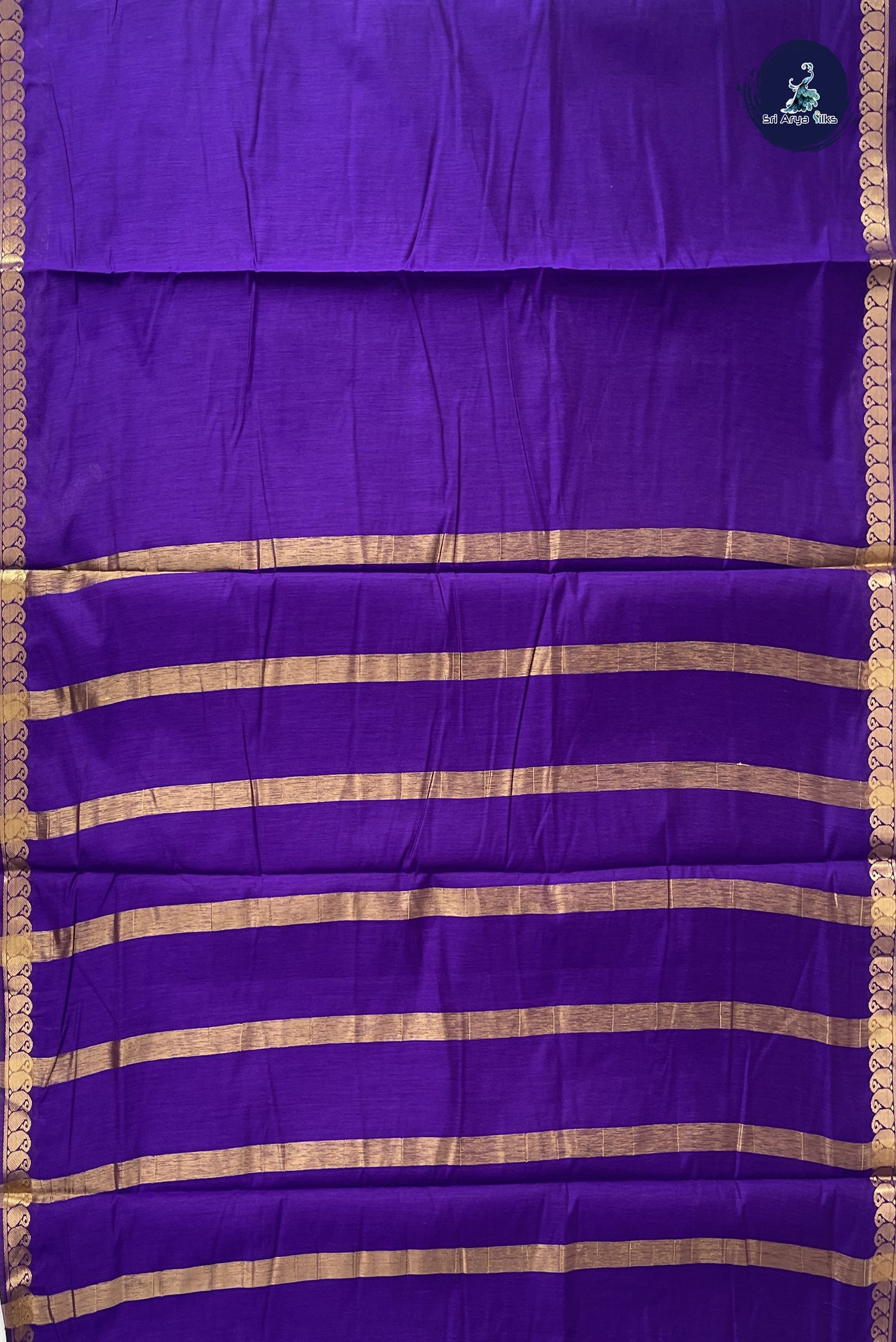 Violet Madisar Semi Silk Cotton Saree With Plain Pattern