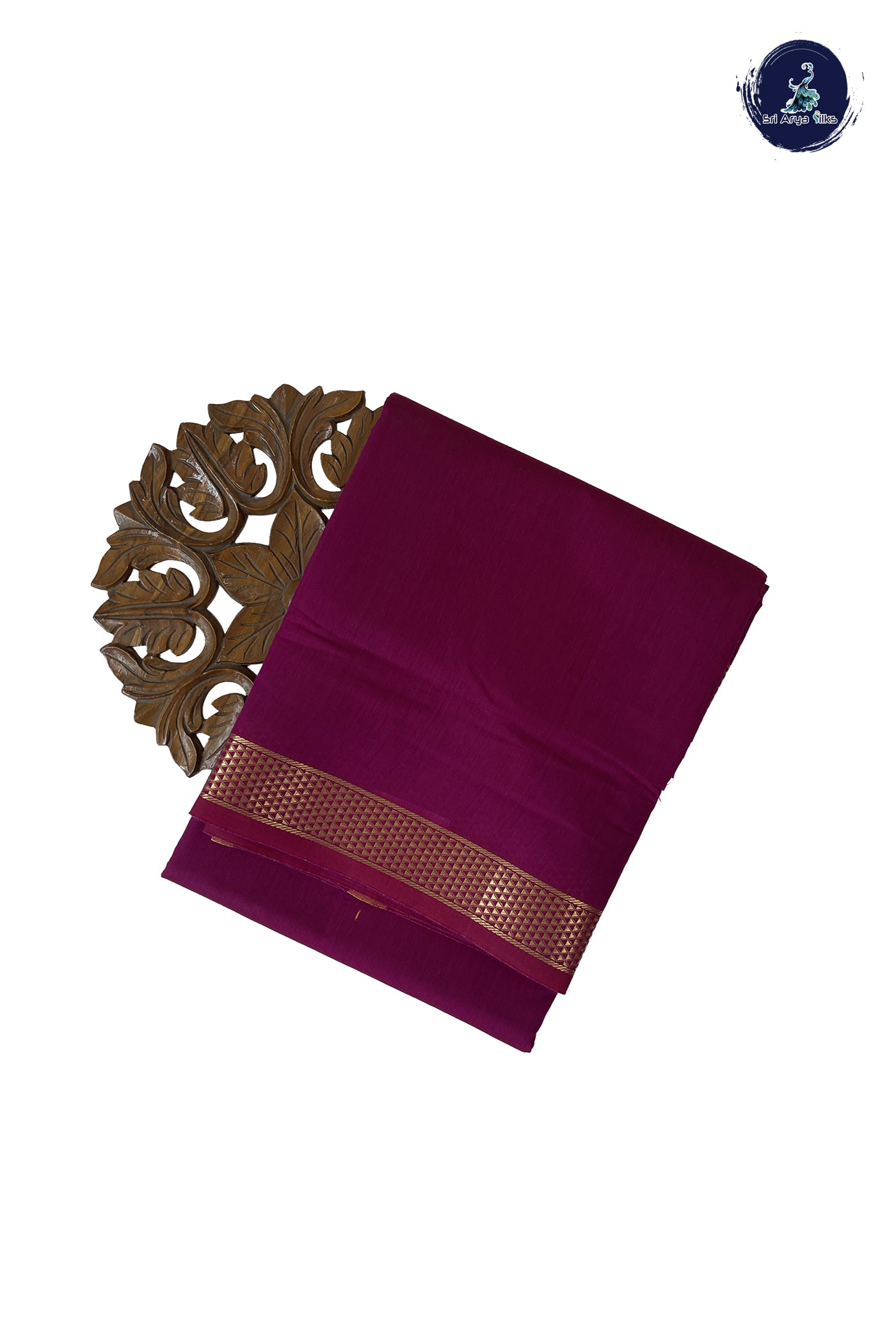 BeetRoot Shade Madisar Semi Silk Cotton Saree With Plain Pattern