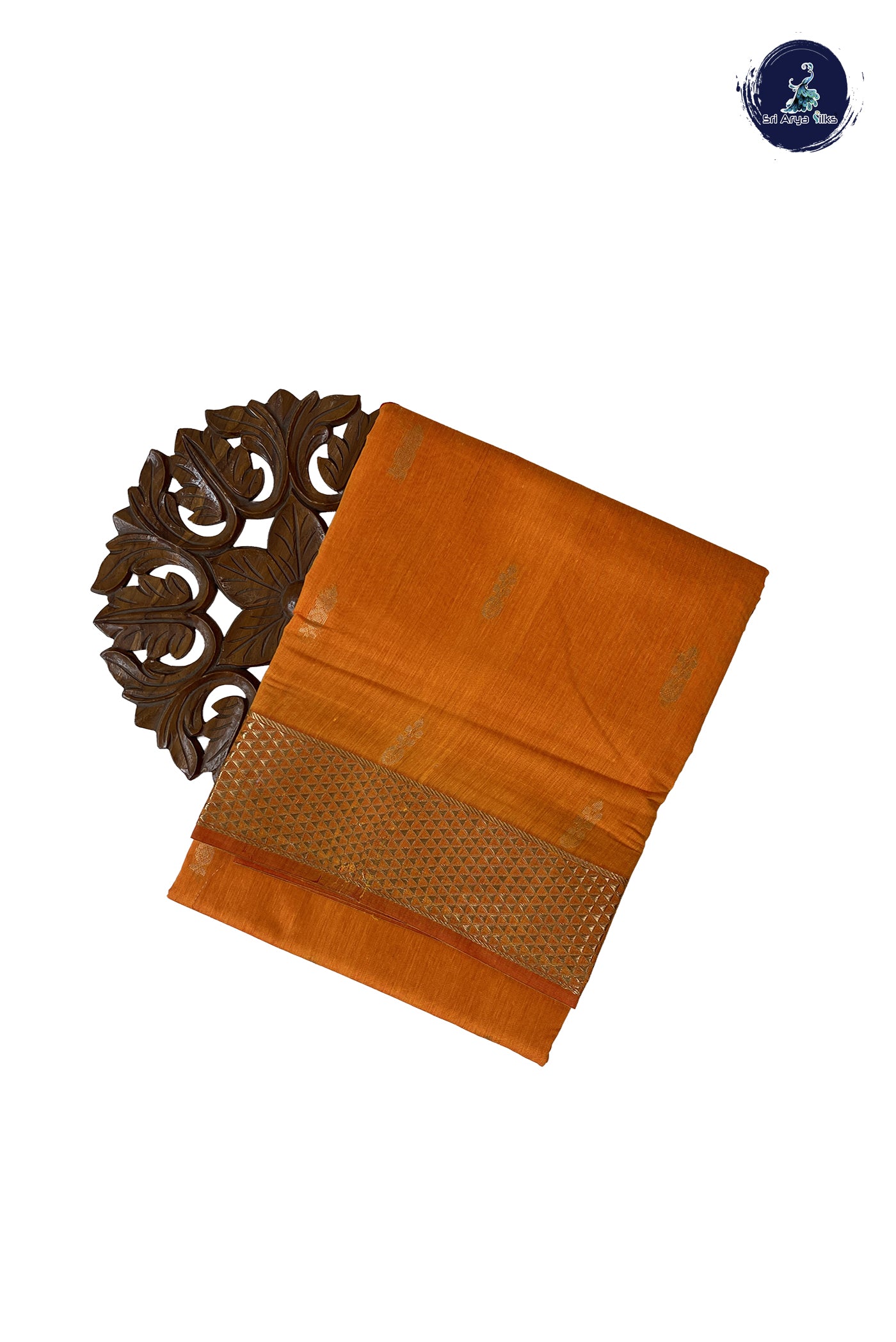 Yellow Madisar Semi Silk Cotton Saree With Zari Buttas Pattern