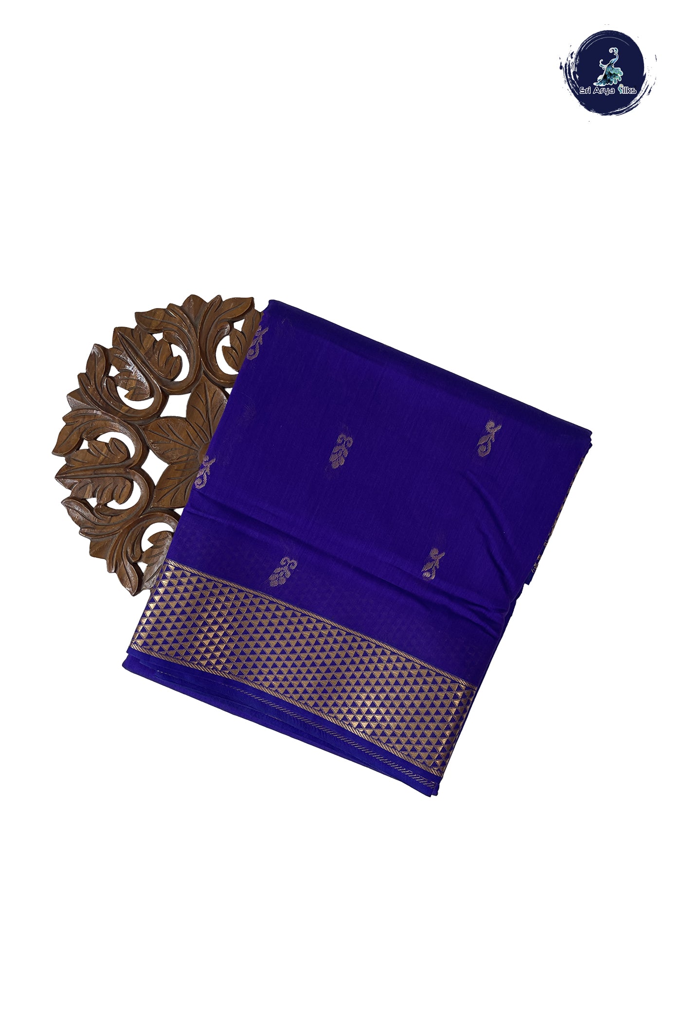 Violet Madisar Semi Silk Cotton Saree With Zari Buttas Pattern