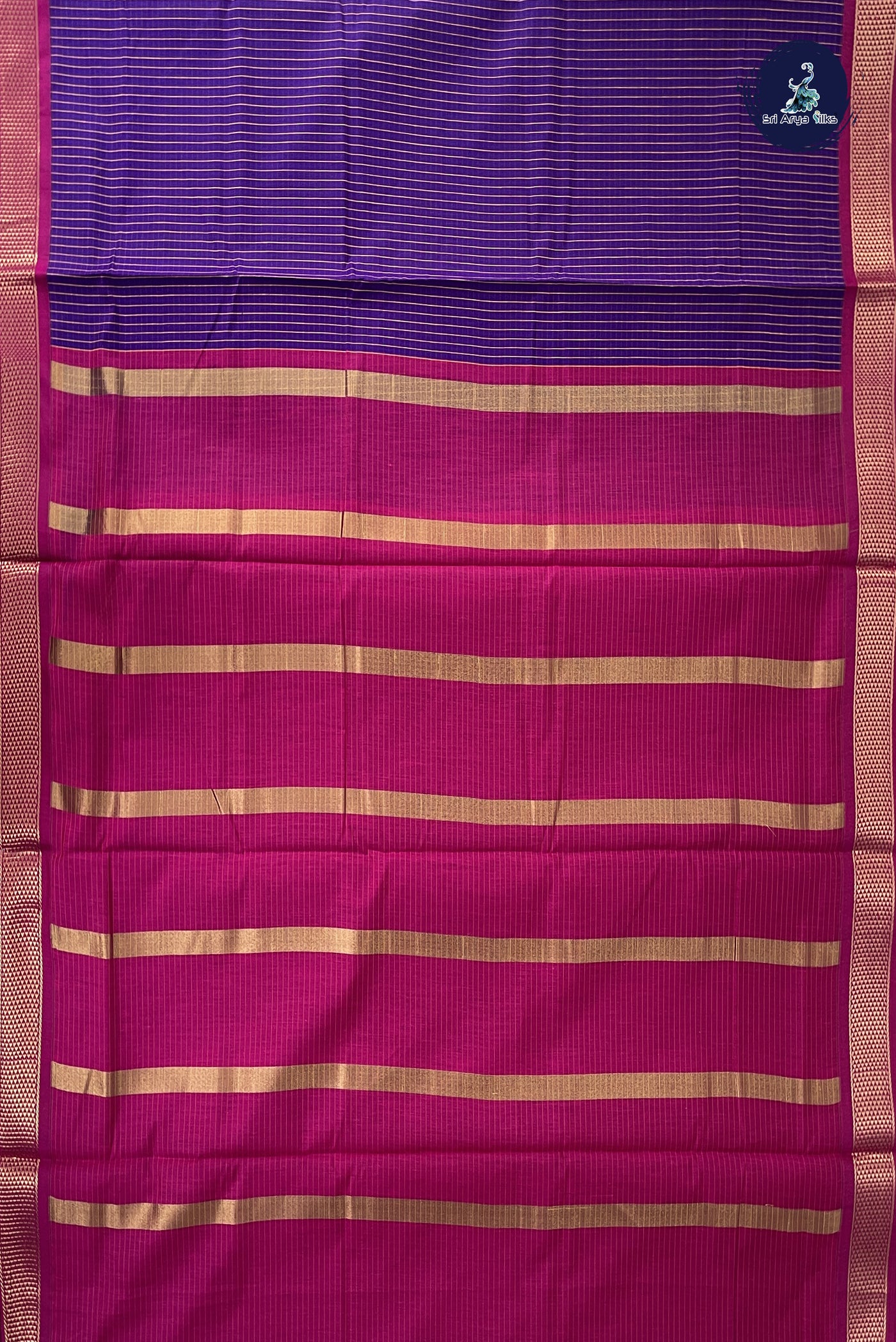 Violet Madisar Semi Silk Cotton Saree With Checked Pattern