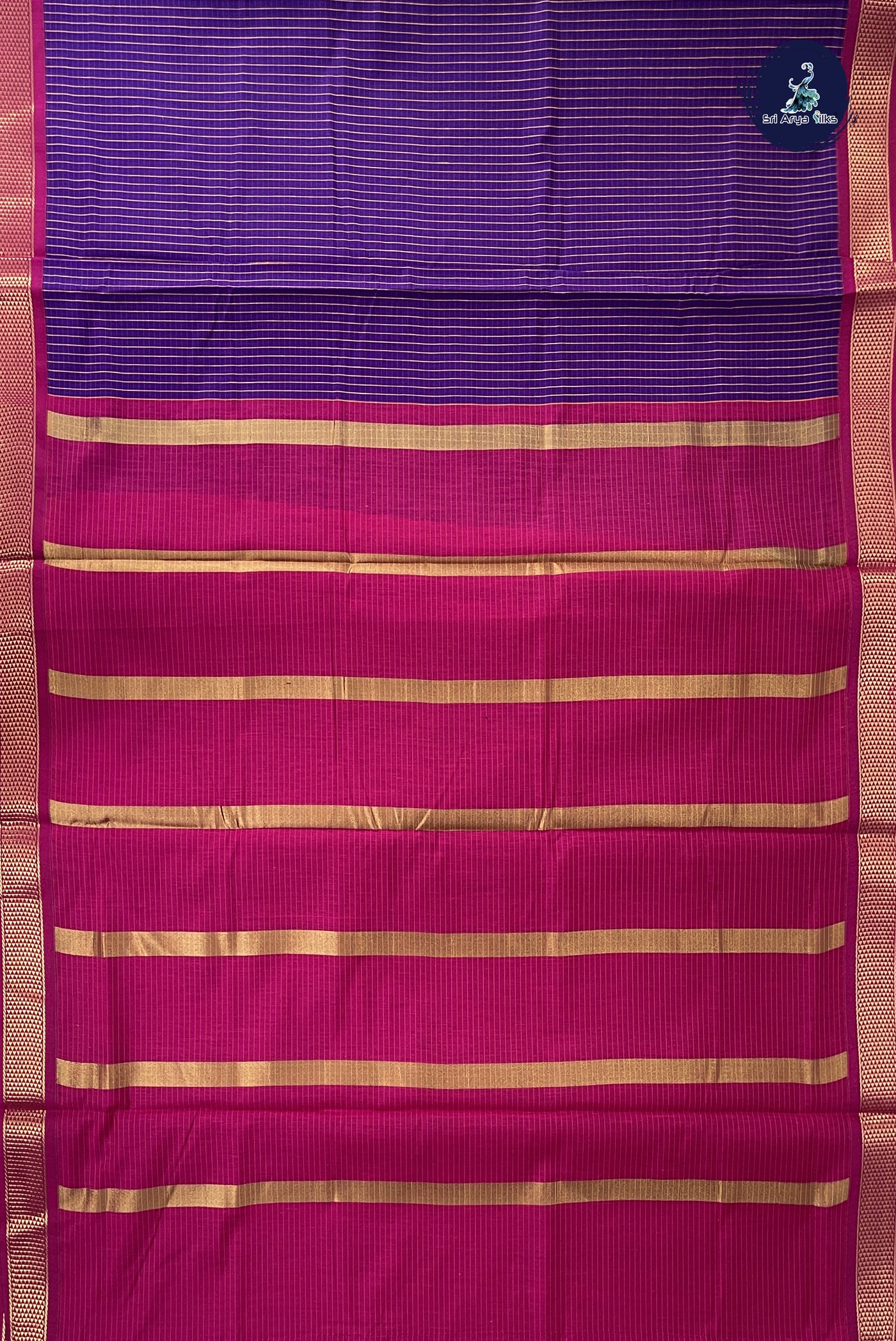 Violet Madisar Semi Silk Cotton Saree With Checked Pattern